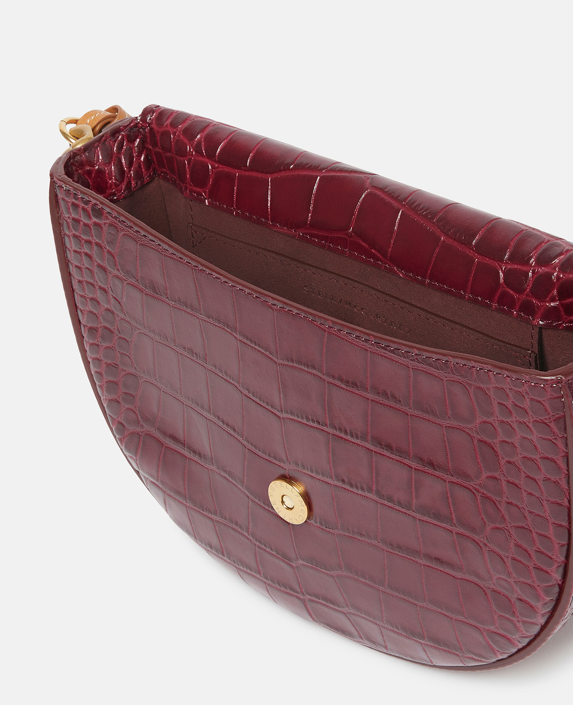 Women Burgundy Frayme Croc-Effect Embossed Medium Flap Shoulder 
