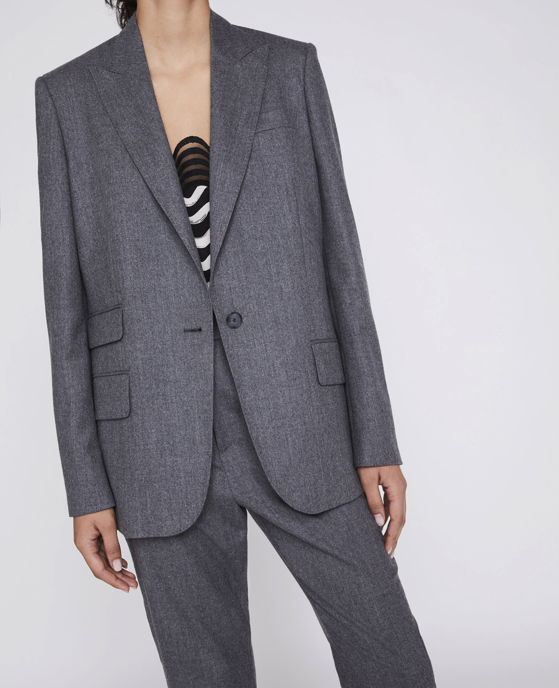 Tailored Bell Jacket -Grey-large Tailored Bell Jacket -Grey-large image number 3