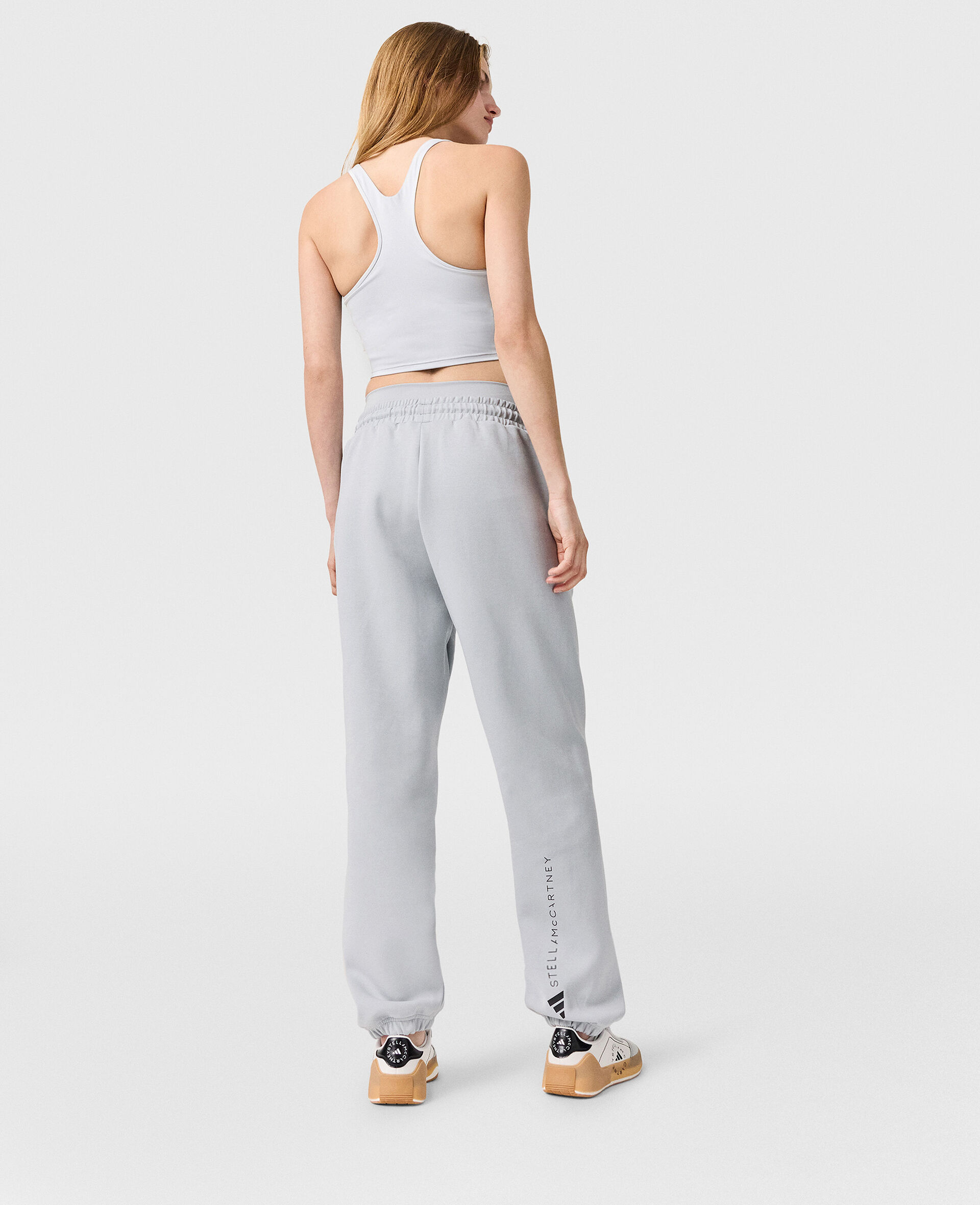 Pantalon de jogging droit avec logo-Gris-large image number 3