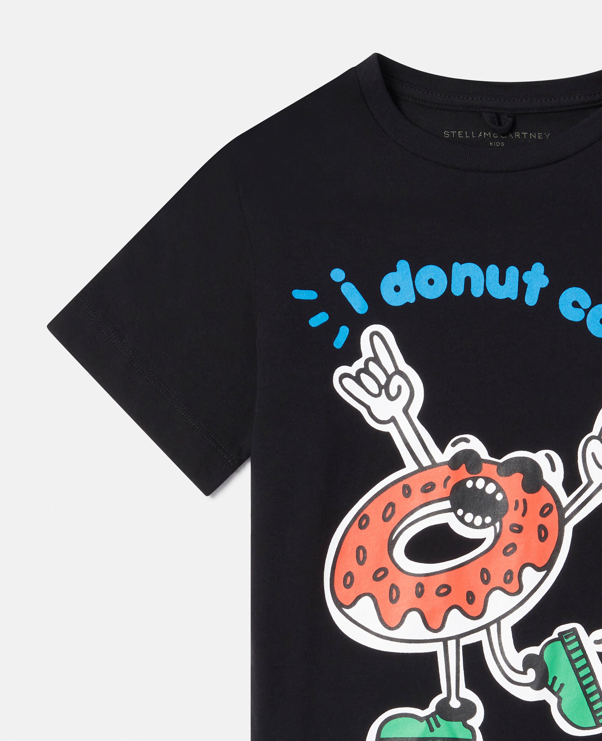 'I Donut Care' Print T-Shirt-Black-large 'I Donut Care' Print T-Shirt-Black-large image number 1
