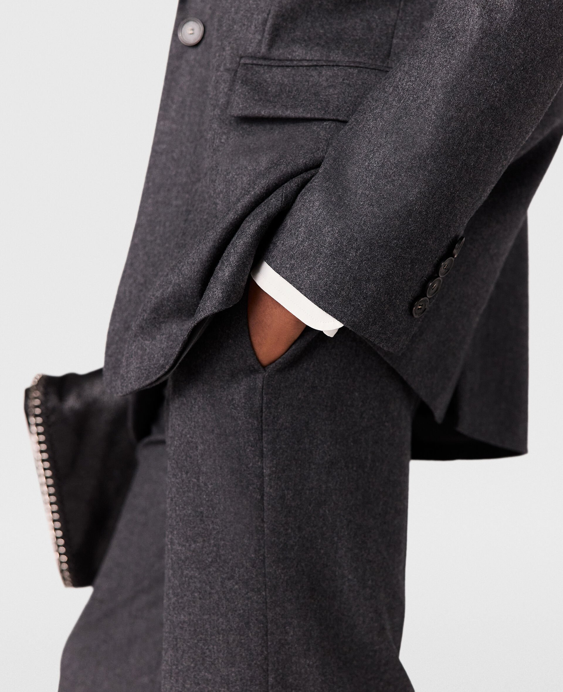 Low-Rise  Flared Trousers-Grey-large image number 3