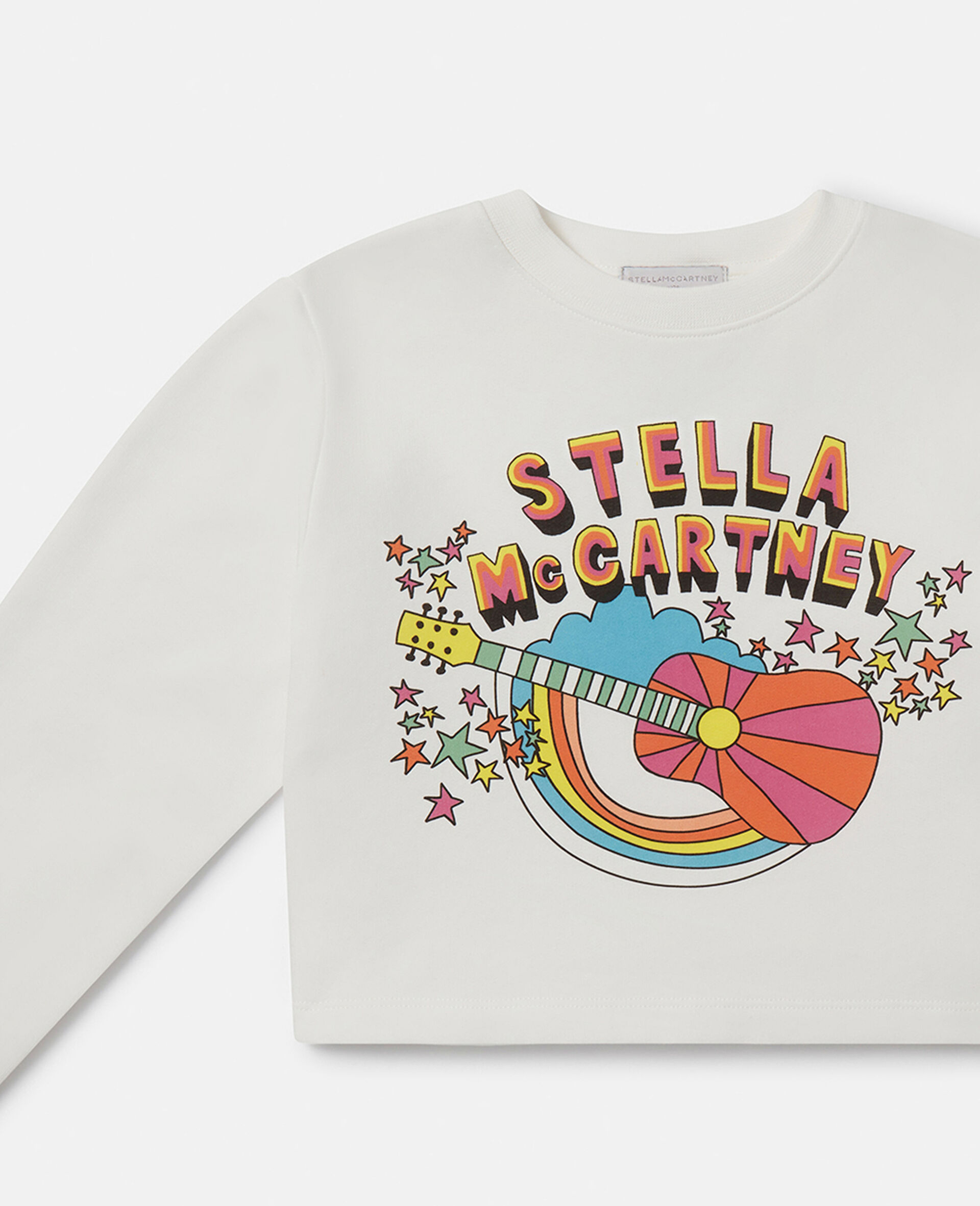 Stella Festival Print Cropped Sweatshirt-White-large image number 1