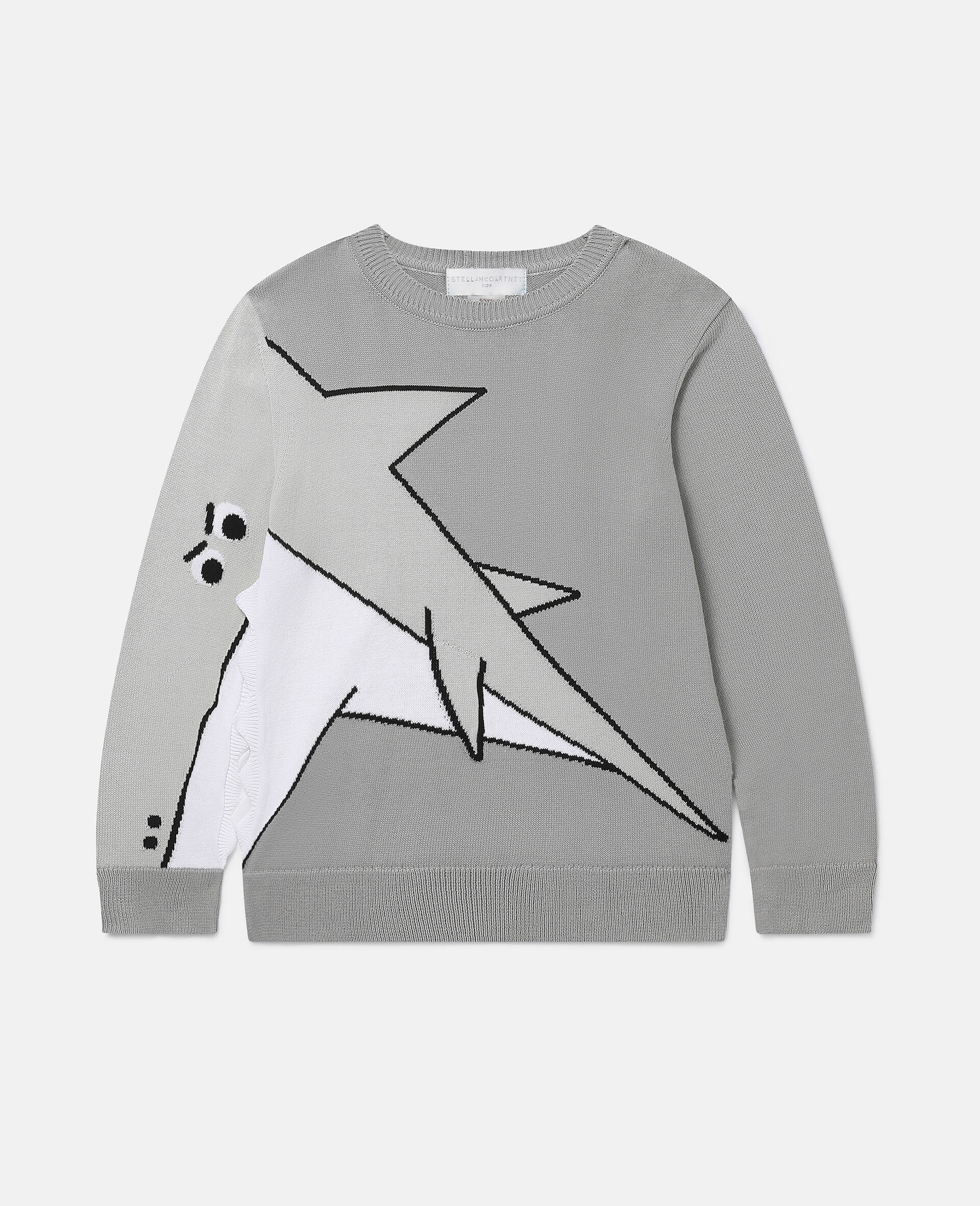 Shark Motif Jumper-Grey-large image number 0