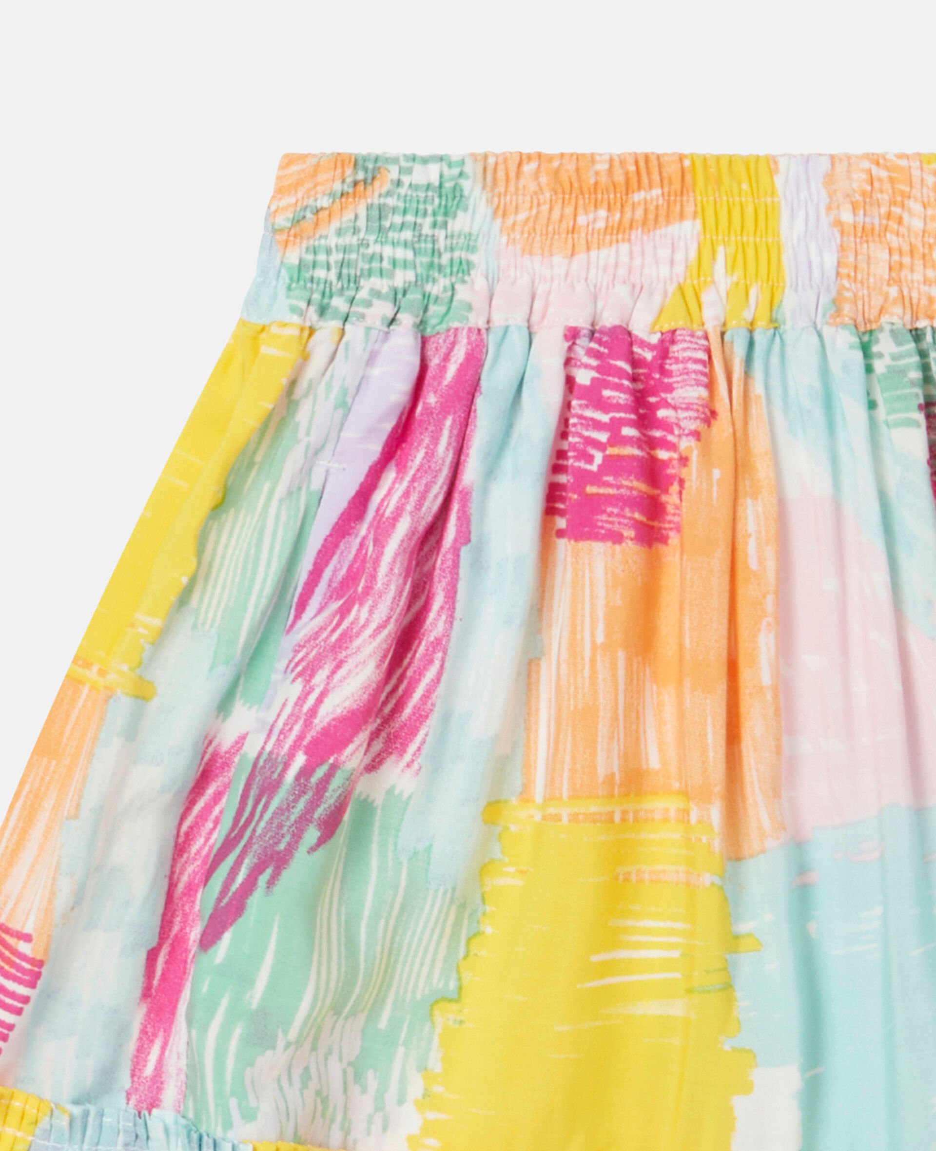 Abstract Doodle Print Ruffle Skater Skirt-Multicolour-large Abstract Doodle Print Ruffle Skater Skirt-Multicolour-large image number 1