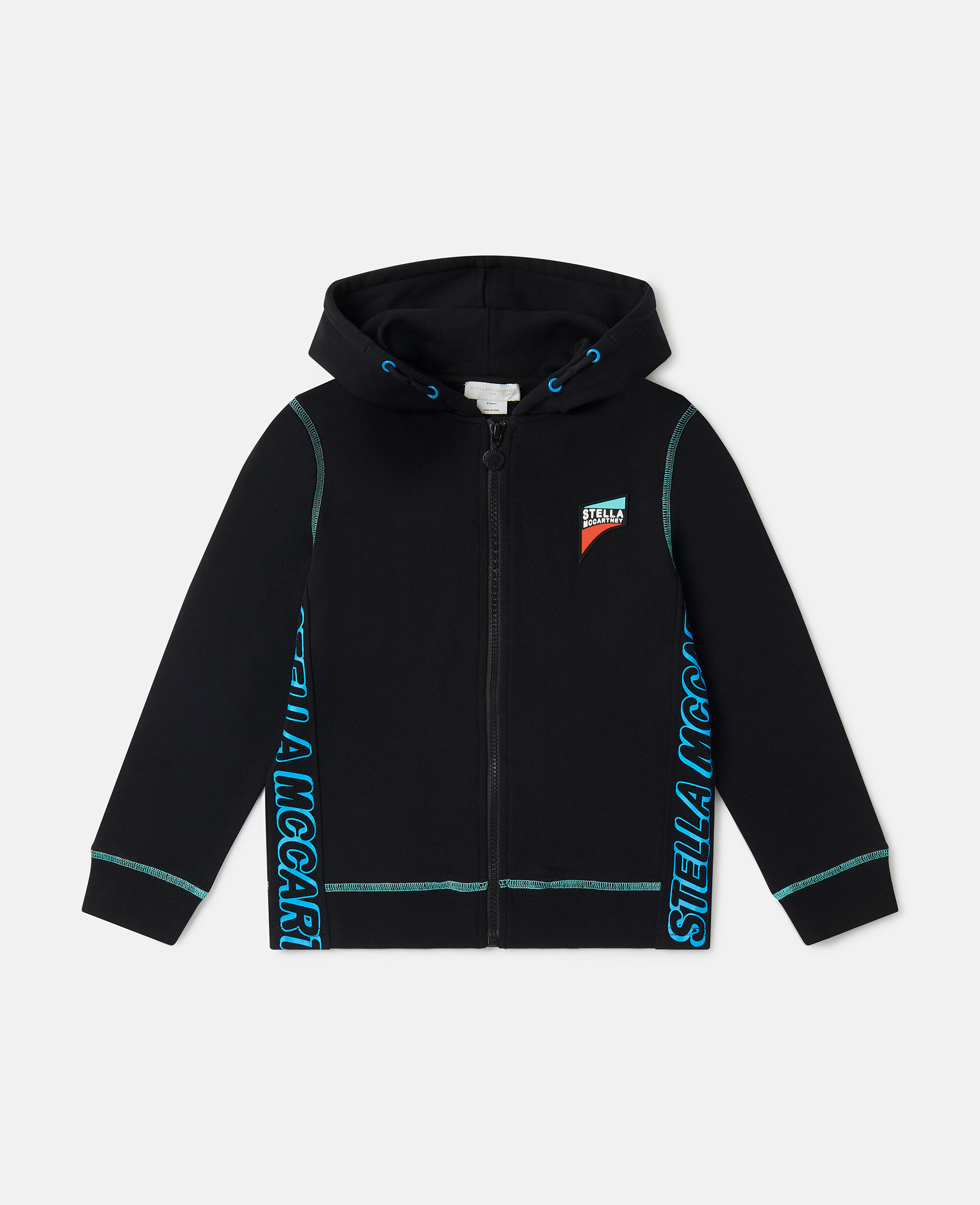 Women Black SMC Neon Trim Zip Hoodie Stella McCartney QA