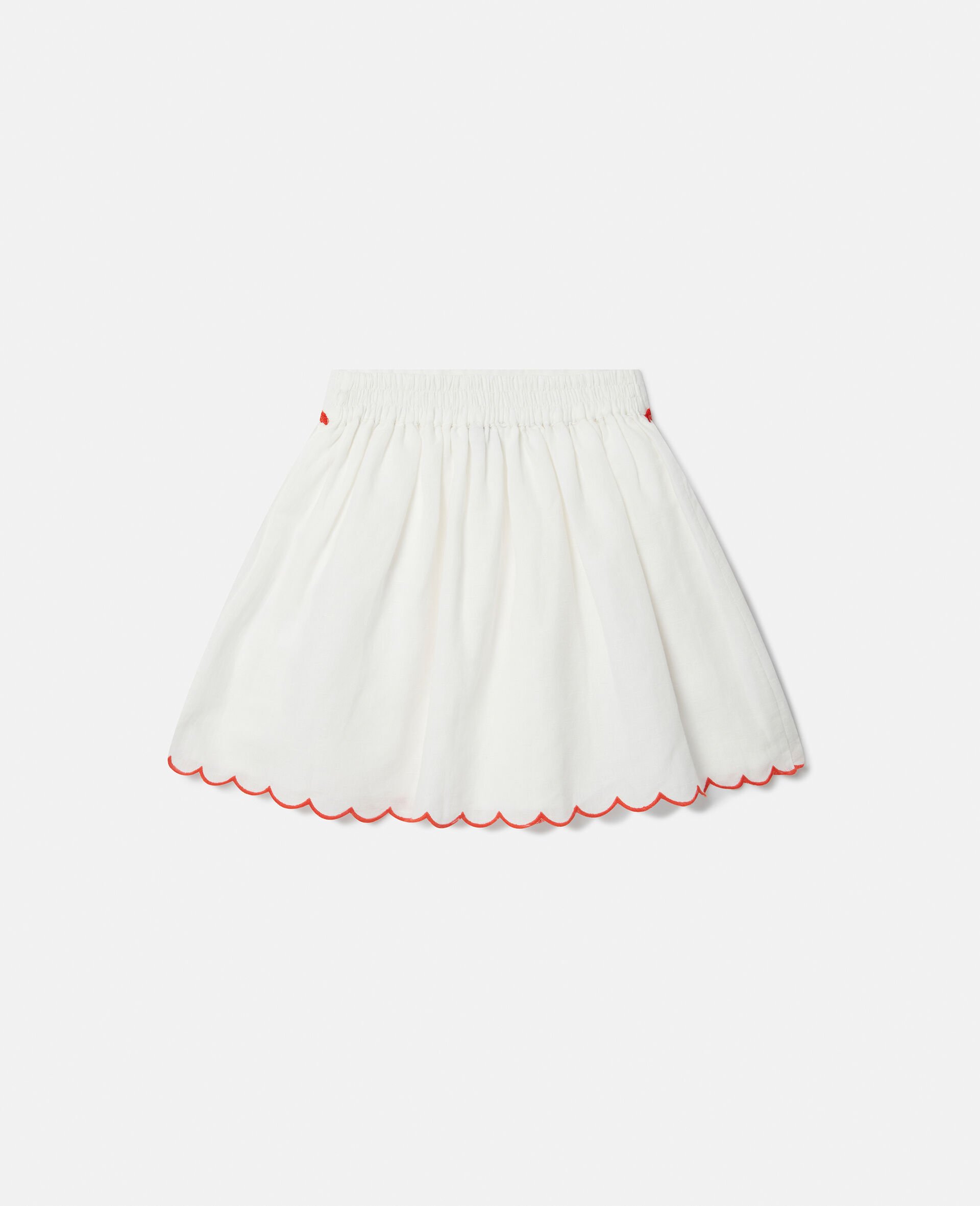 Strawberry Embroidered Scalloped Trim Skirt-Cream-large Strawberry Embroidered Scalloped Trim Skirt-Cream-large image number 2
