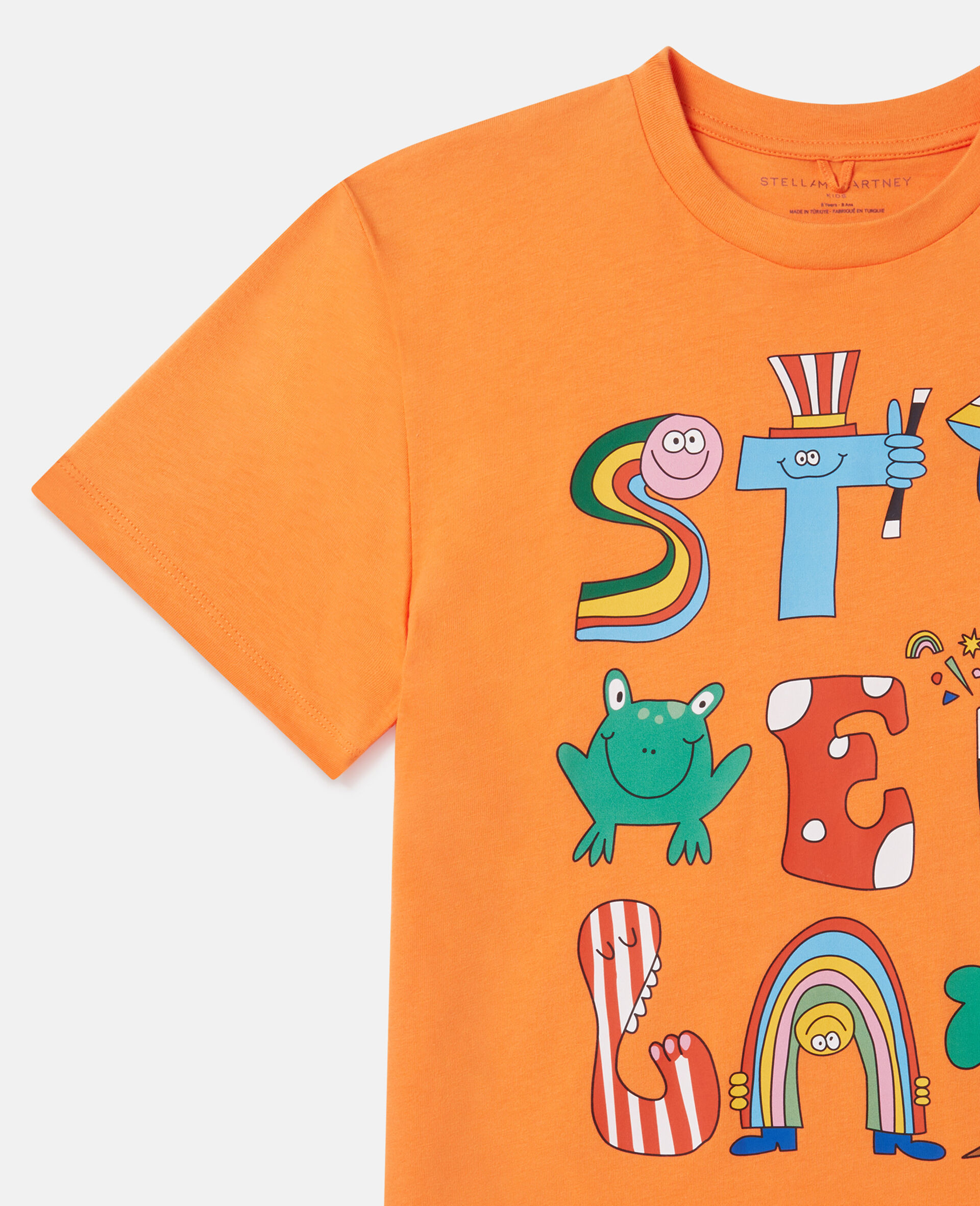 T-Shirt mit Rundhalsausschnitt und Stella Woodland-Schriftzug-Orange-large image number 1