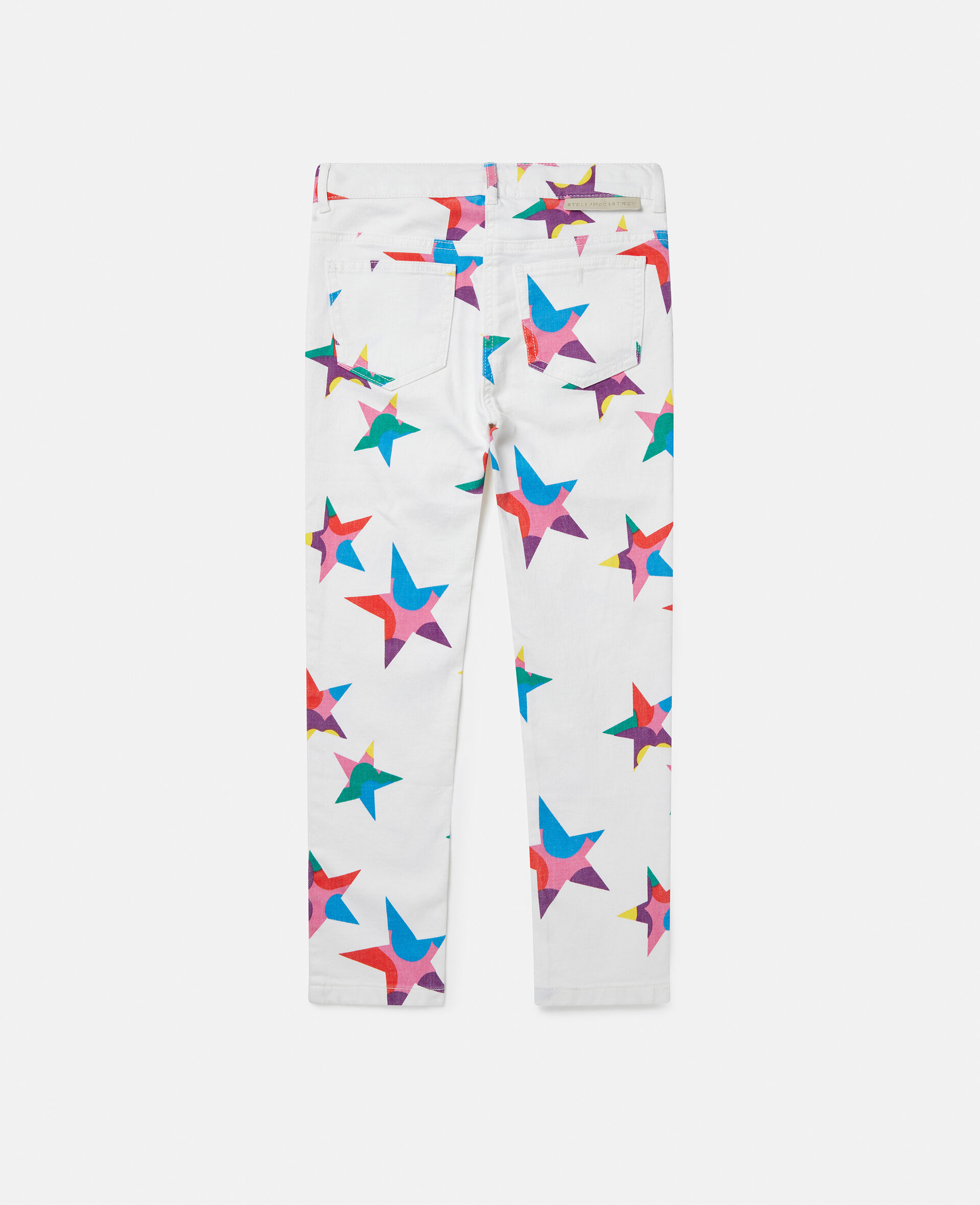 Star Print Skinny Jeans-White-large image number 2