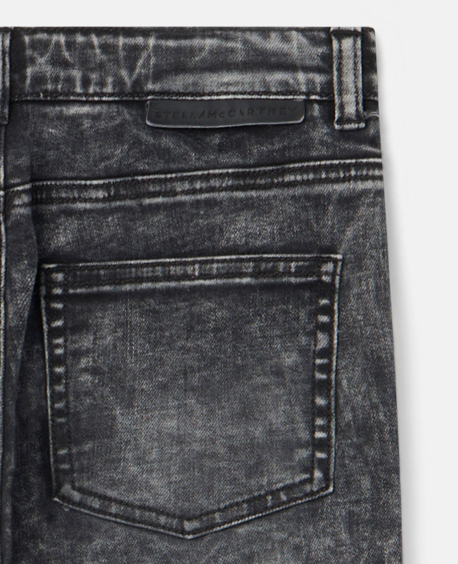 Acid Wash Denim Trousers-Black-large image number 3