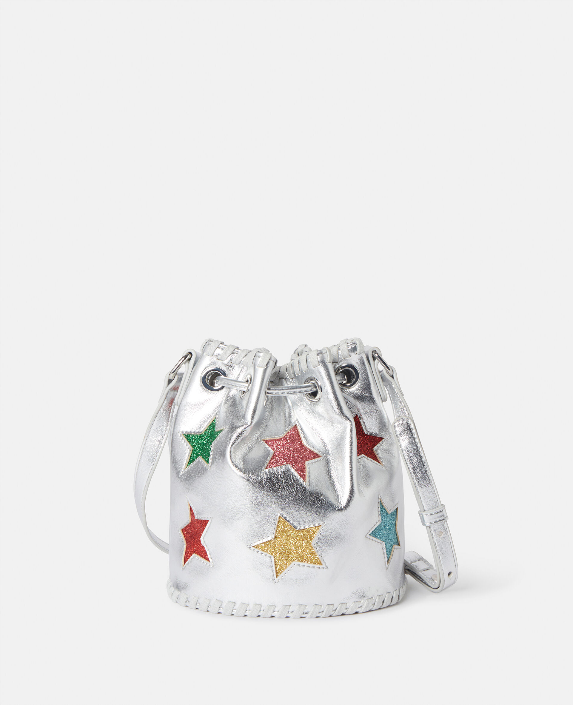 Metallic Stella Star Bucket Bag-Grey-large image number 2