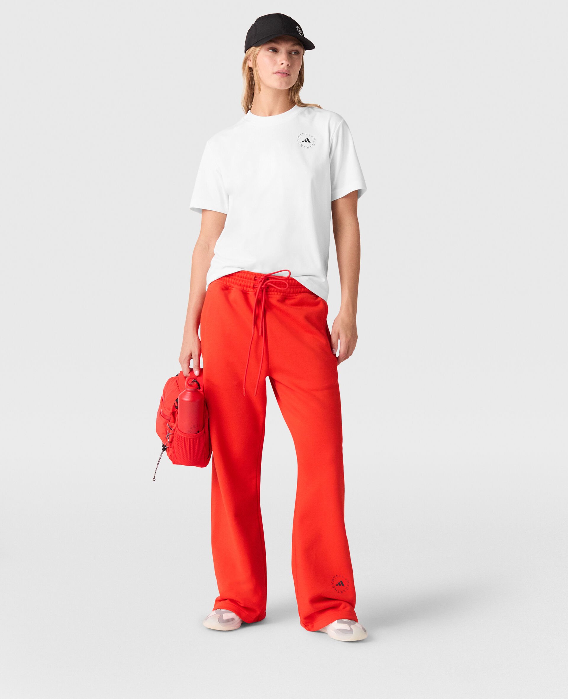 Logo Straight-Leg Joggers-Red-model