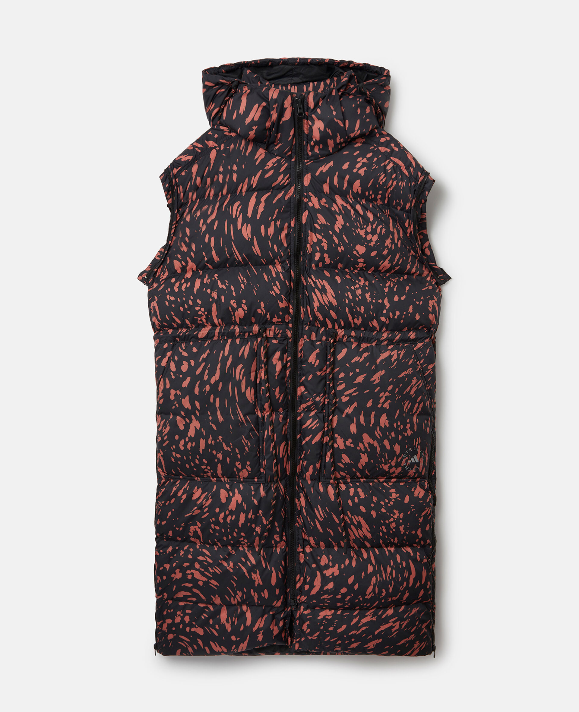 Sea Spray Print Long Puffer Jacket-Black-large image number 2