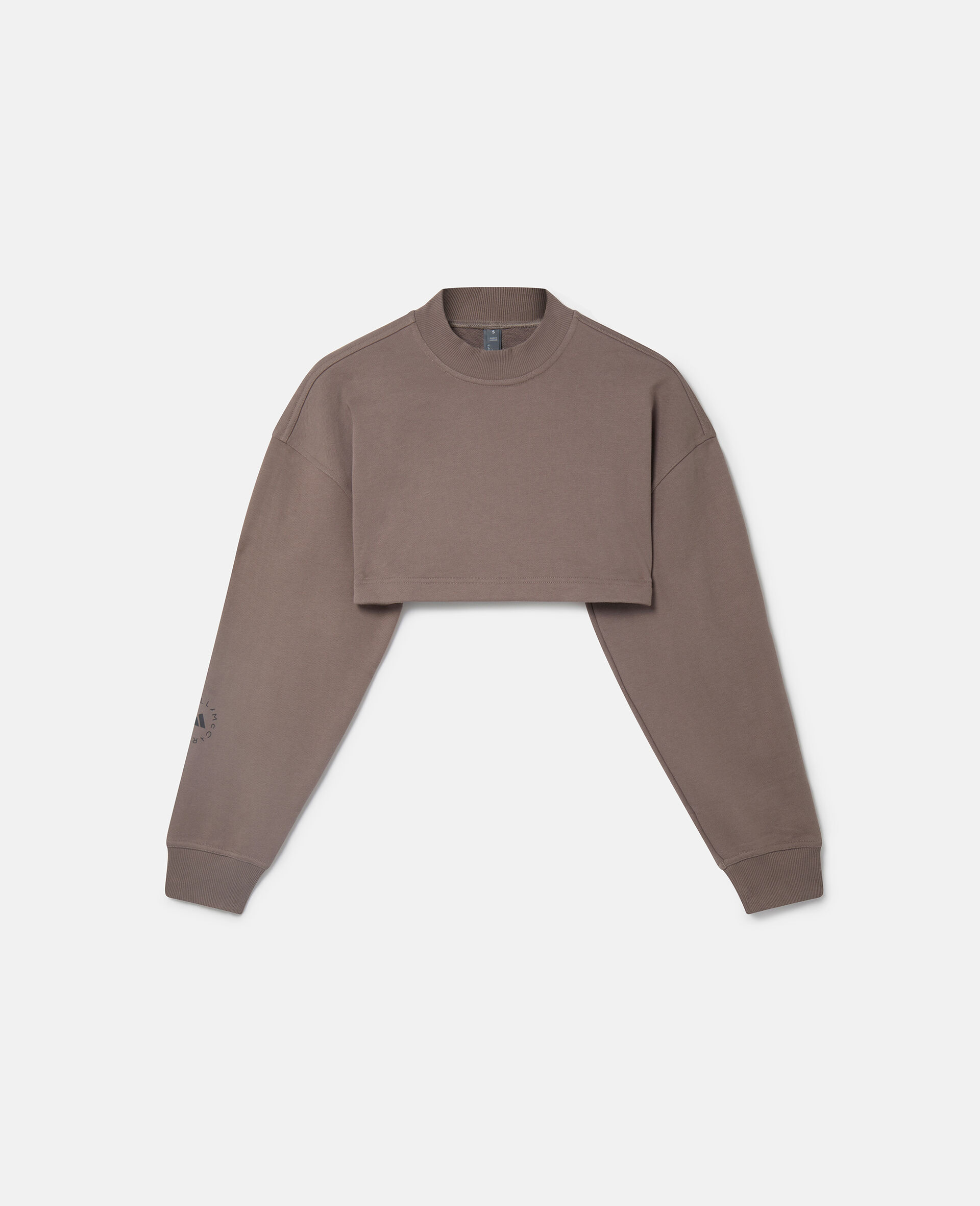 TrueCasuals Logo Cropped Sweatshirt-Brown-large image number 0