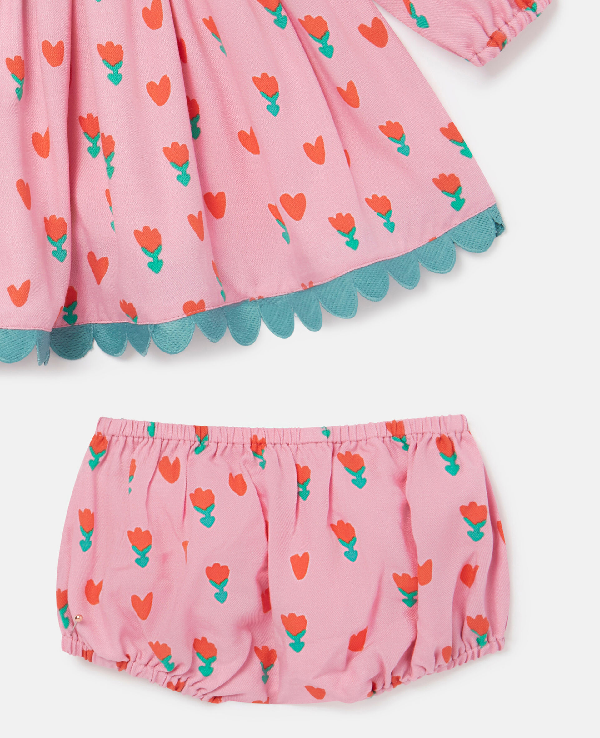 Tulip Print Dress and Bloomers Set-Pink-large image number 3