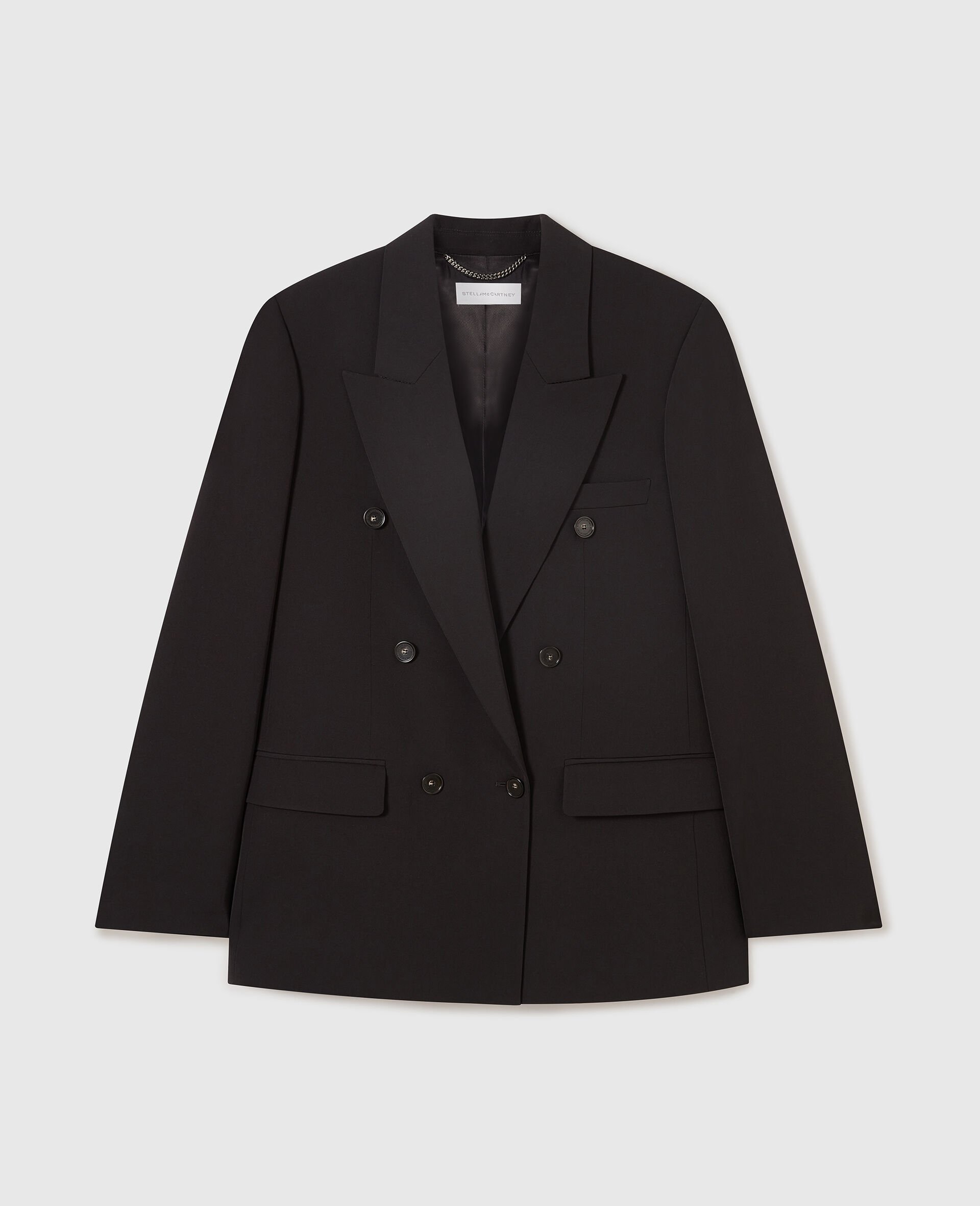 Double-Breasted Boyfriend Blazer-Black-large image number 0