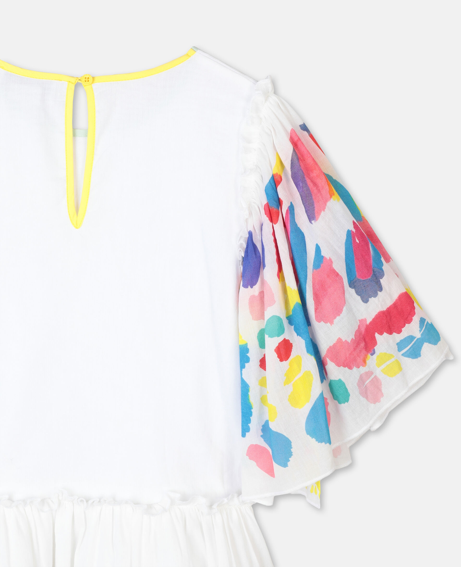 Robe volumineuse en coton motif papillons-Blanc-large image number 2
