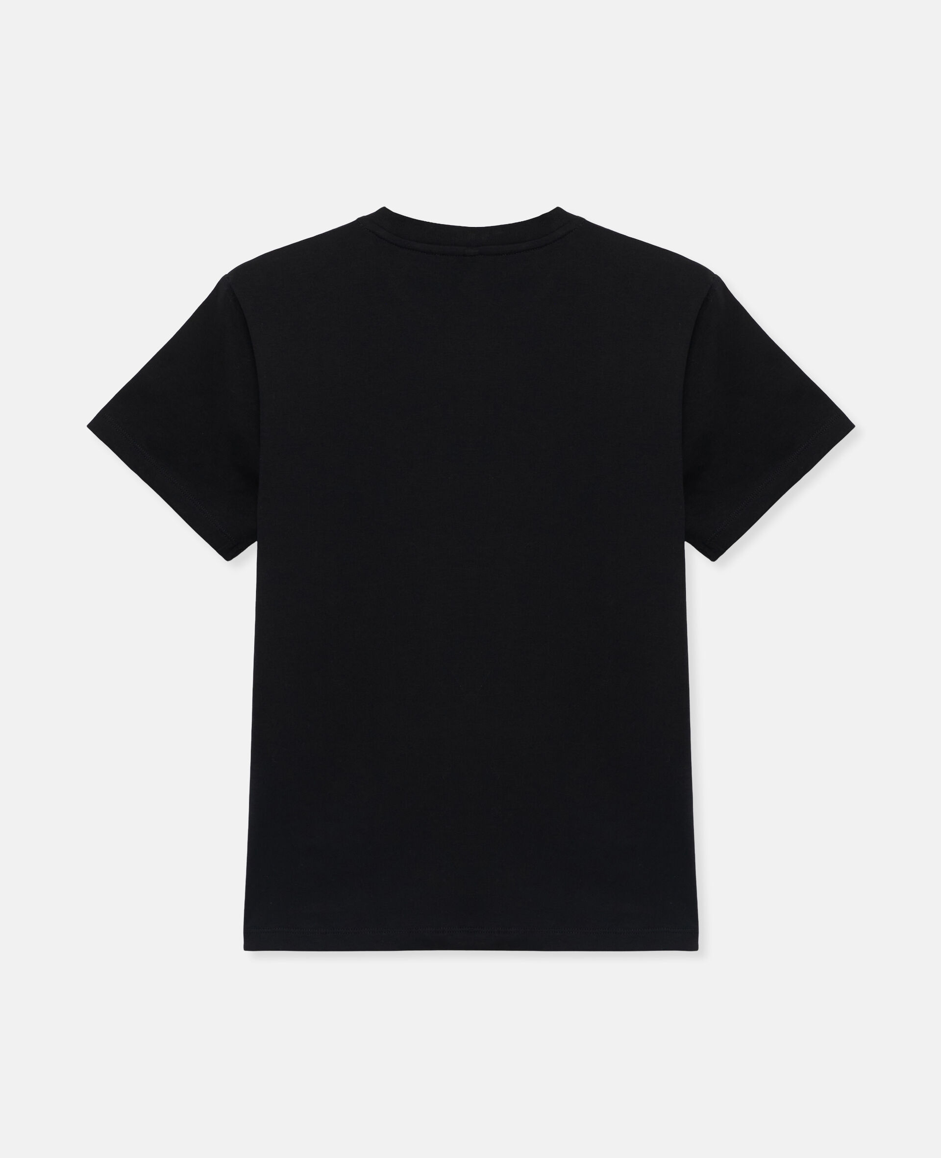 Circular Logo Embroidery T-Shirt-Black-large image number 1