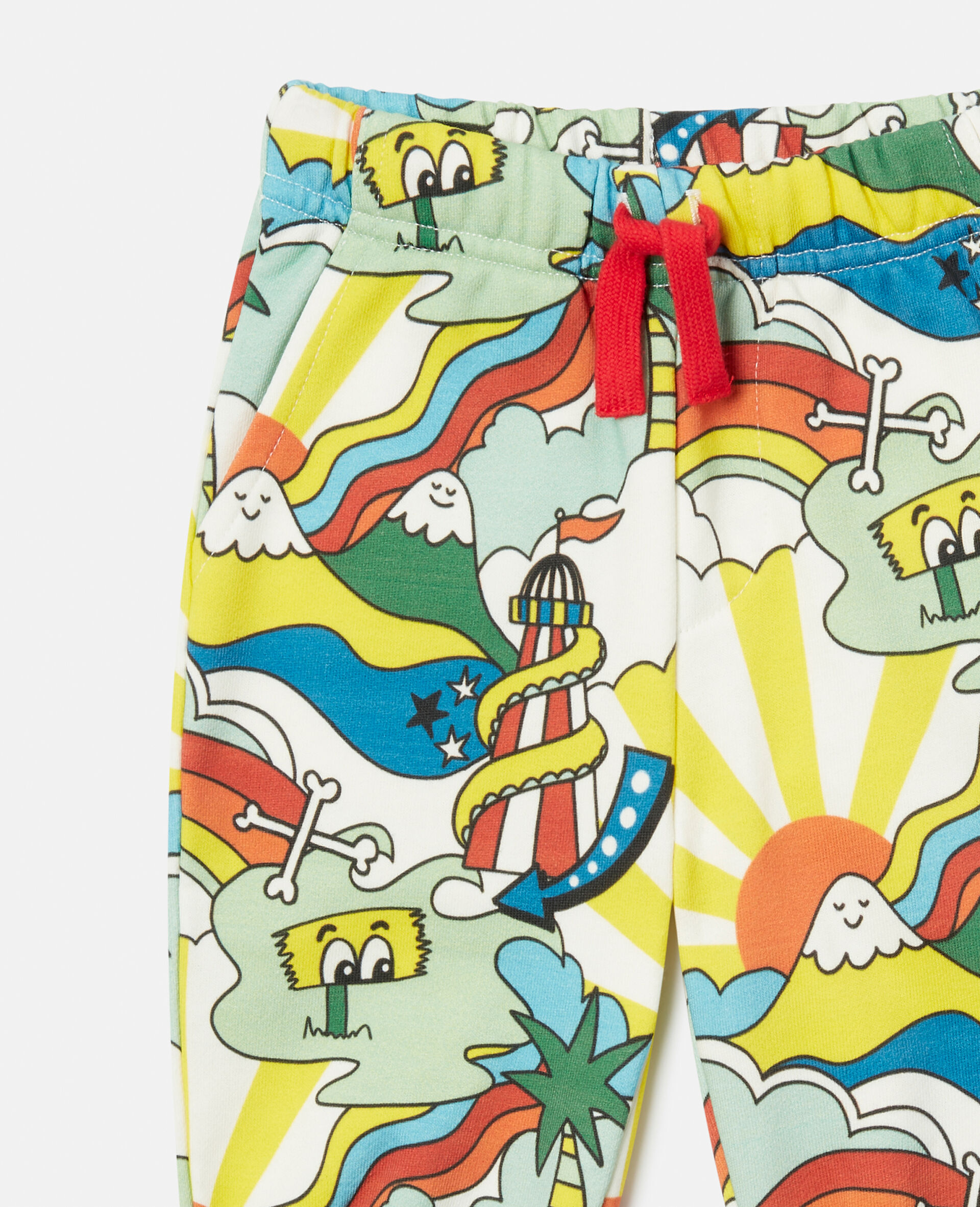 Rollercoaster Print Joggers-White-large image number 1