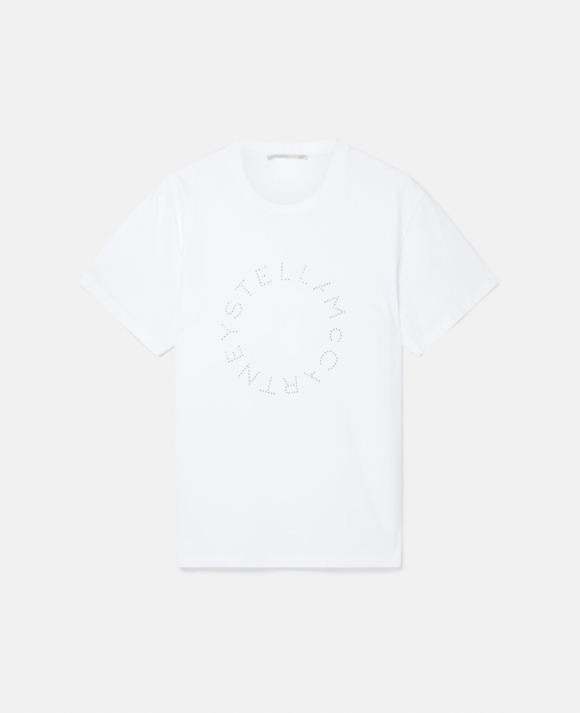 Diamanté Logo T-Shirt-White-large image number 0