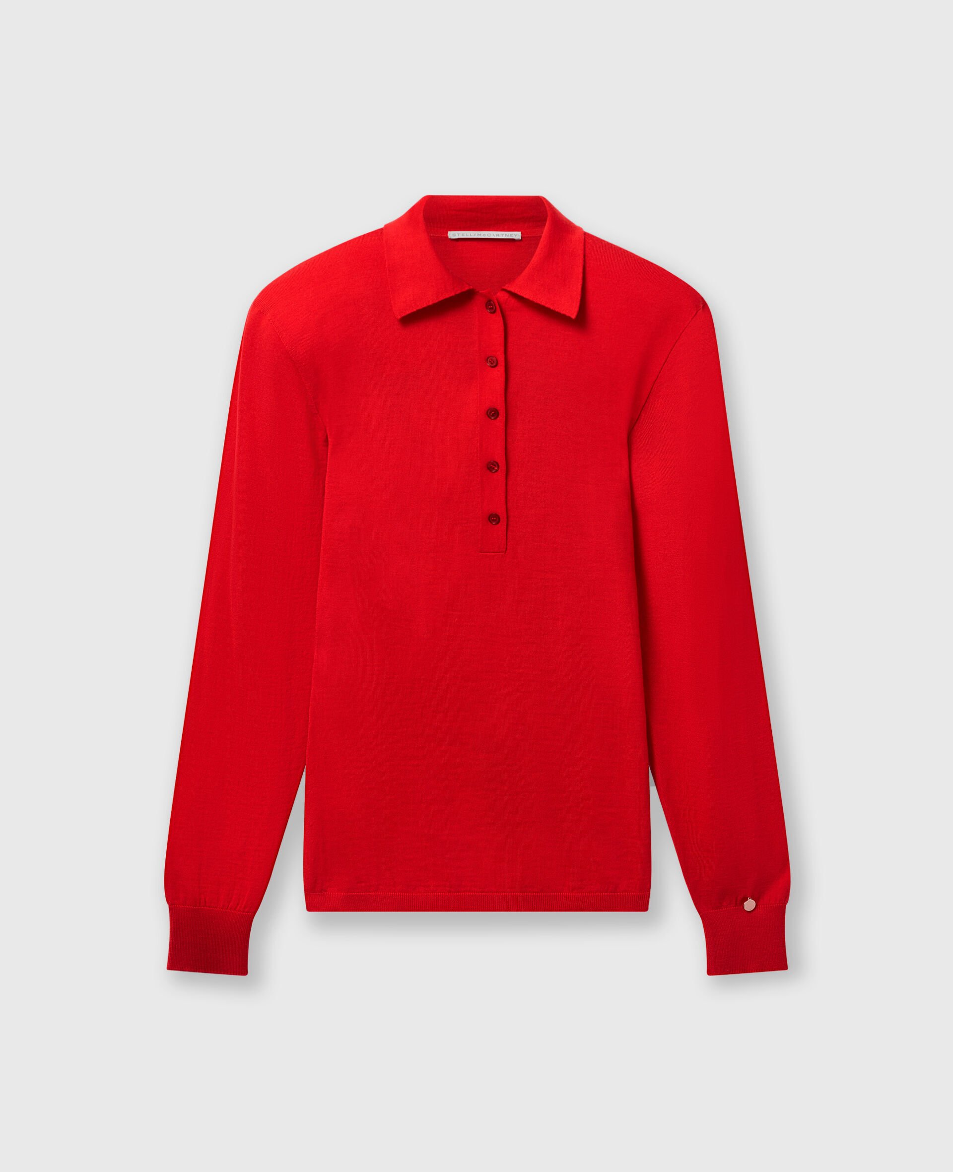 Polo a epaules fortes-Rouge-medium