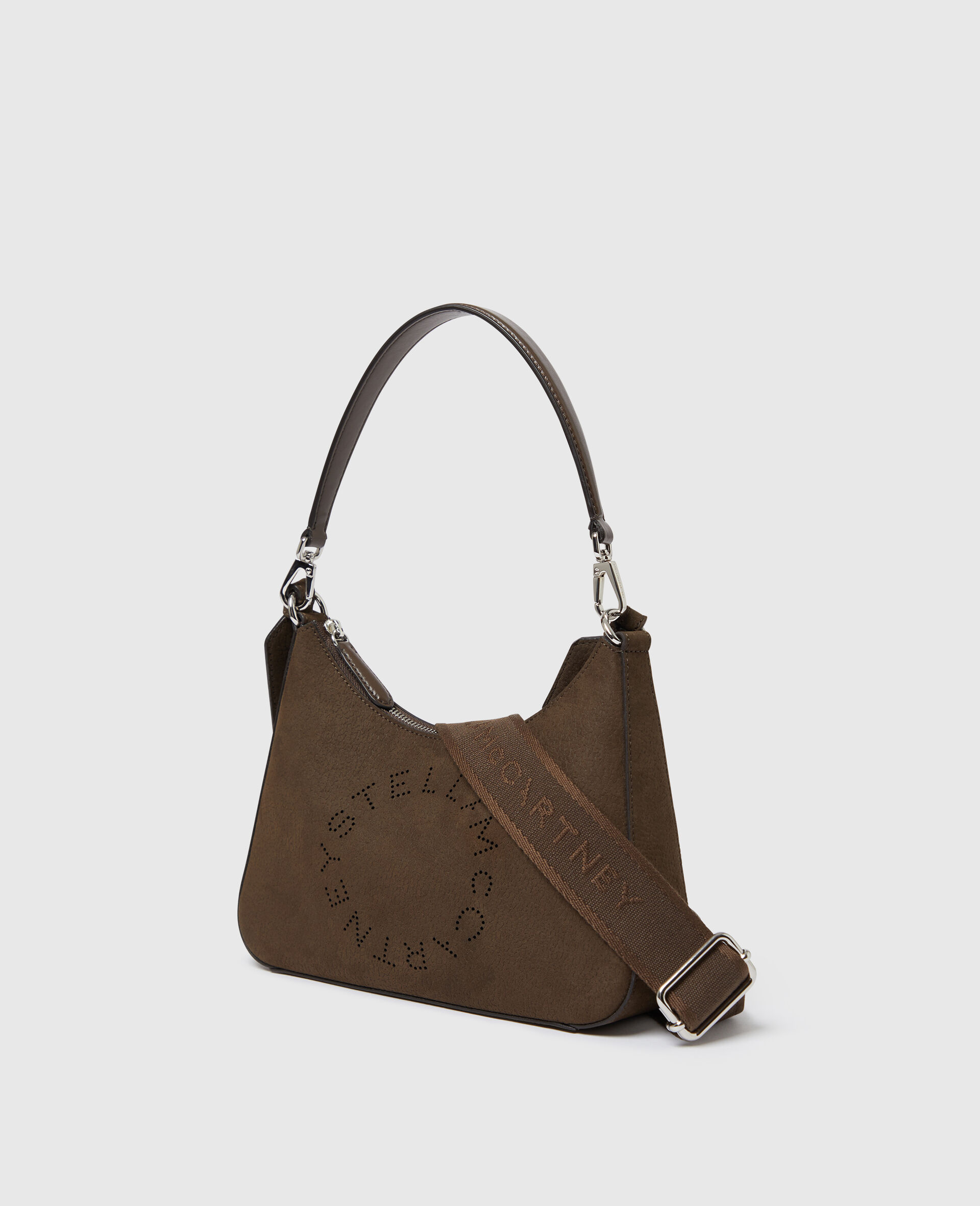 Logo Crossbody Shoulder Bag-Brown-medium