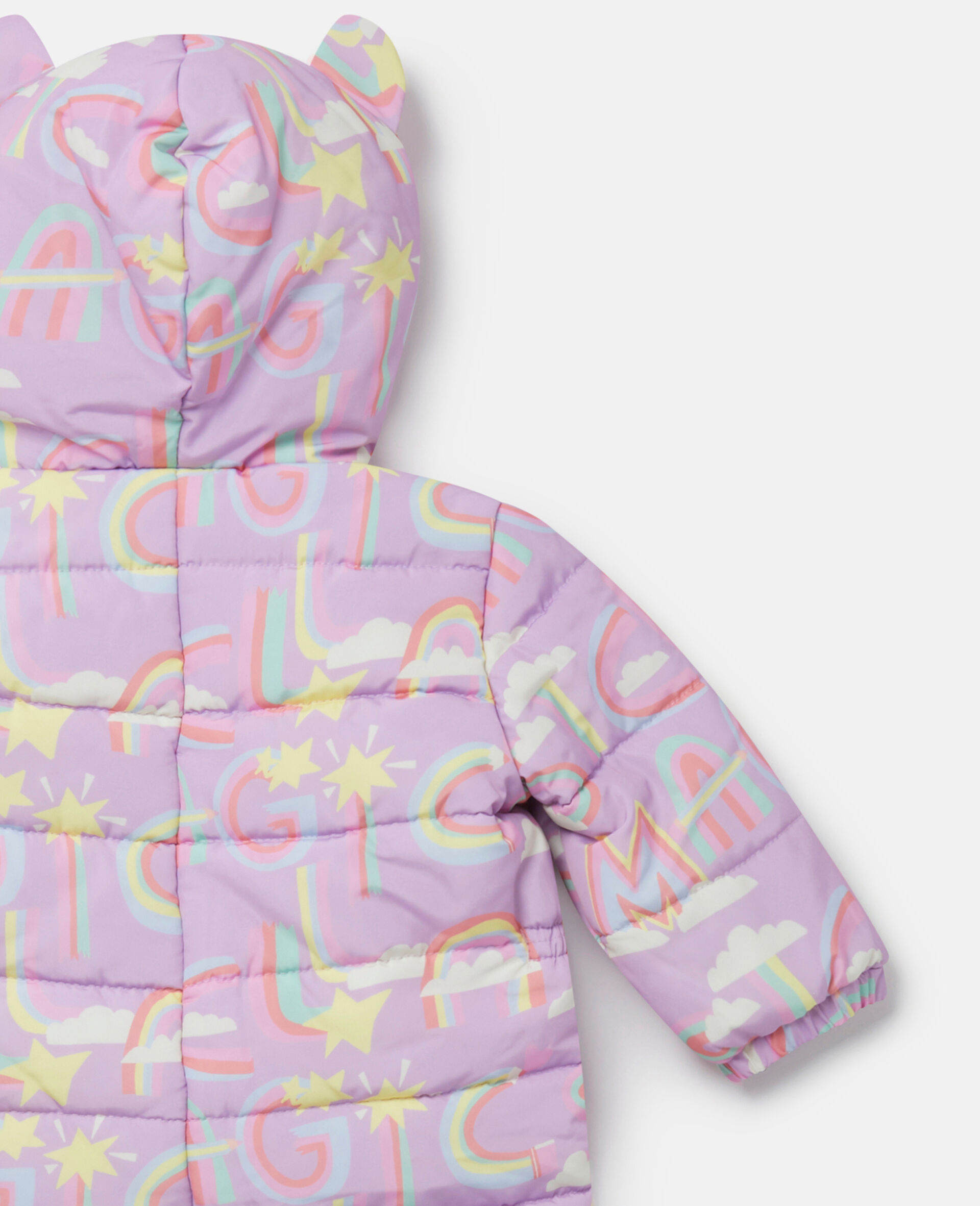 Rainbow Magic Print Hooded Pramsuit-Multicolour-large image number 3