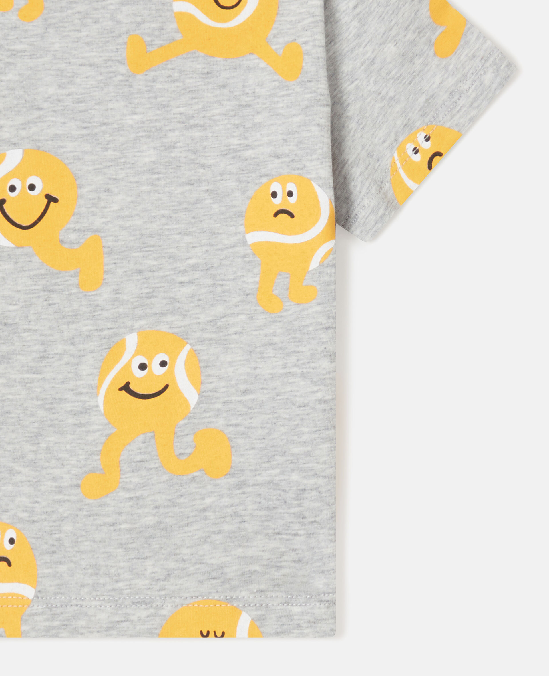 Tennis Ball Print T-Shirt  -Grey-large image number 3