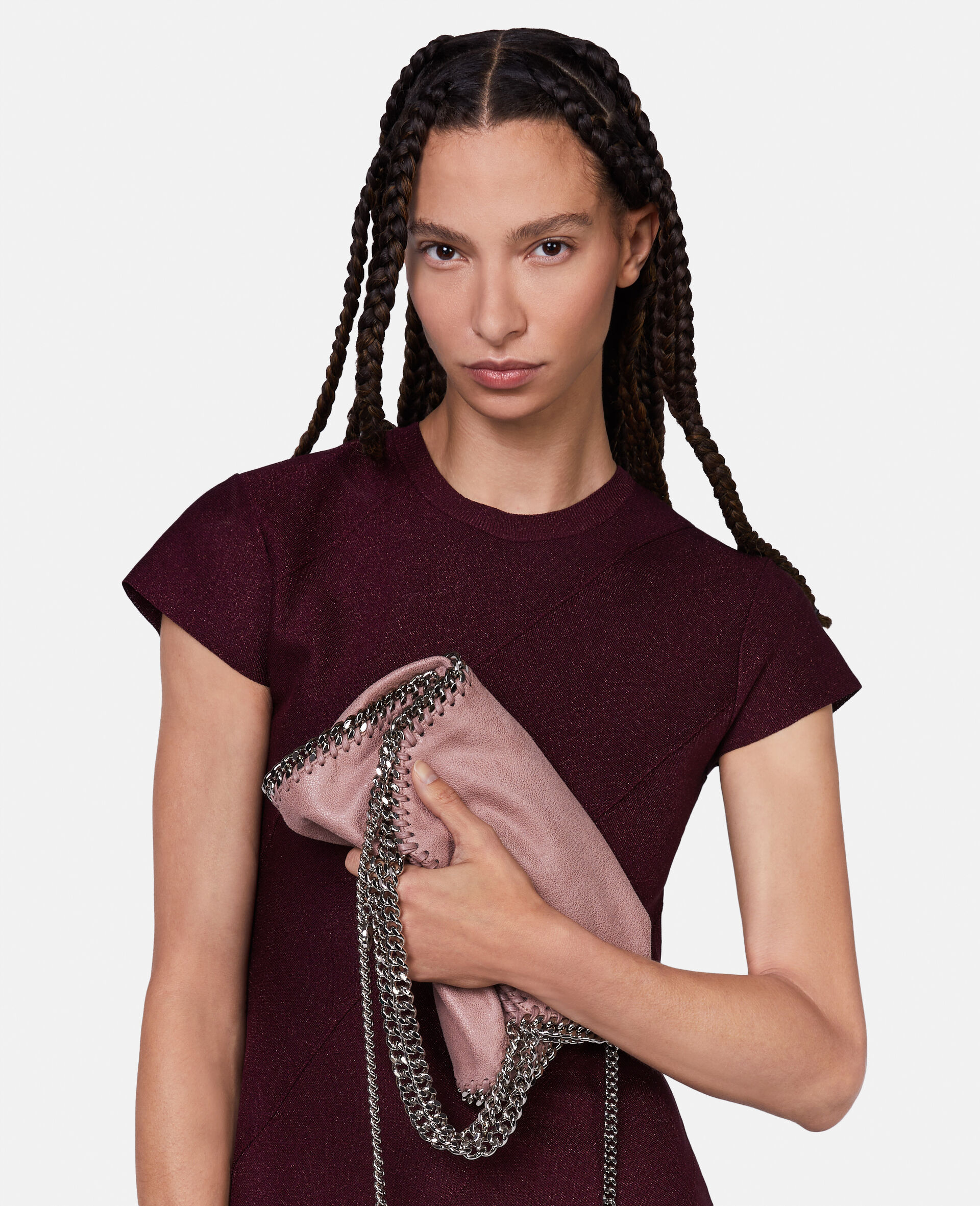 Falabella Mini Tote Bag-Red-model Falabella Mini Tote Bag-Red-model