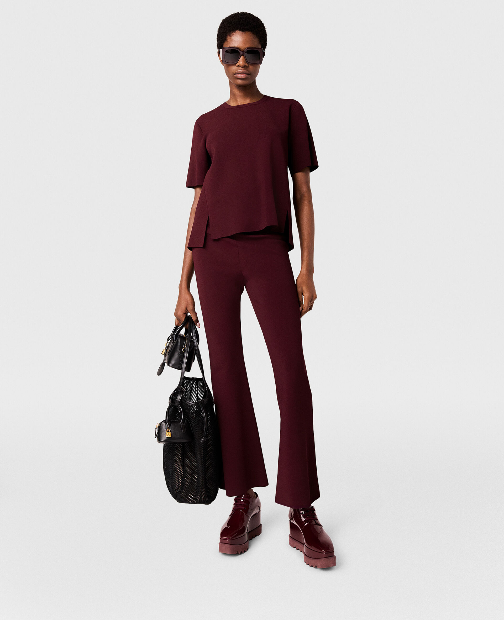 Compact Knit Short-Sleeve T-Shirt-Cream-large image number 5