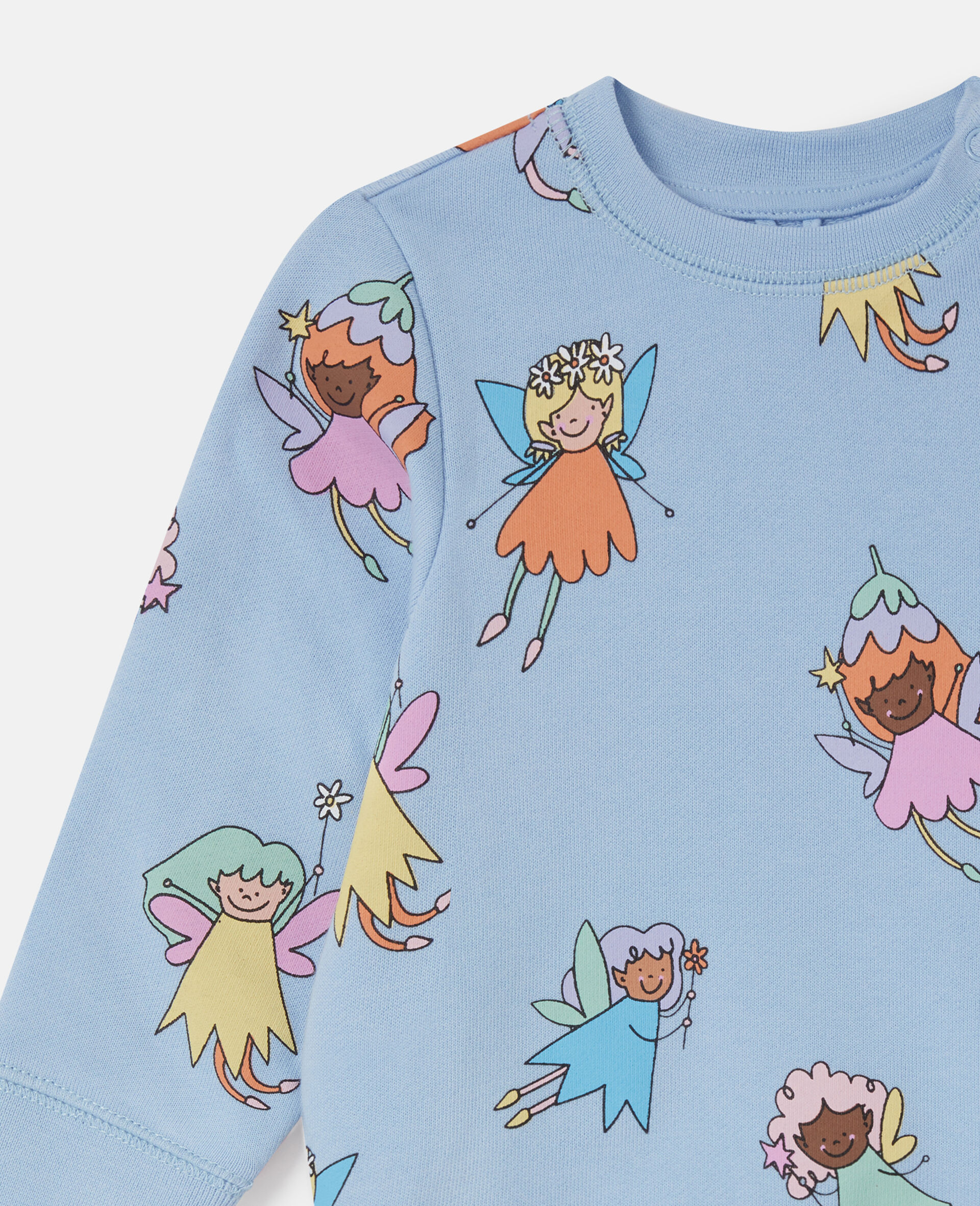 Fairies Print Crewneck Sweatshirt-Blue-large image number 1