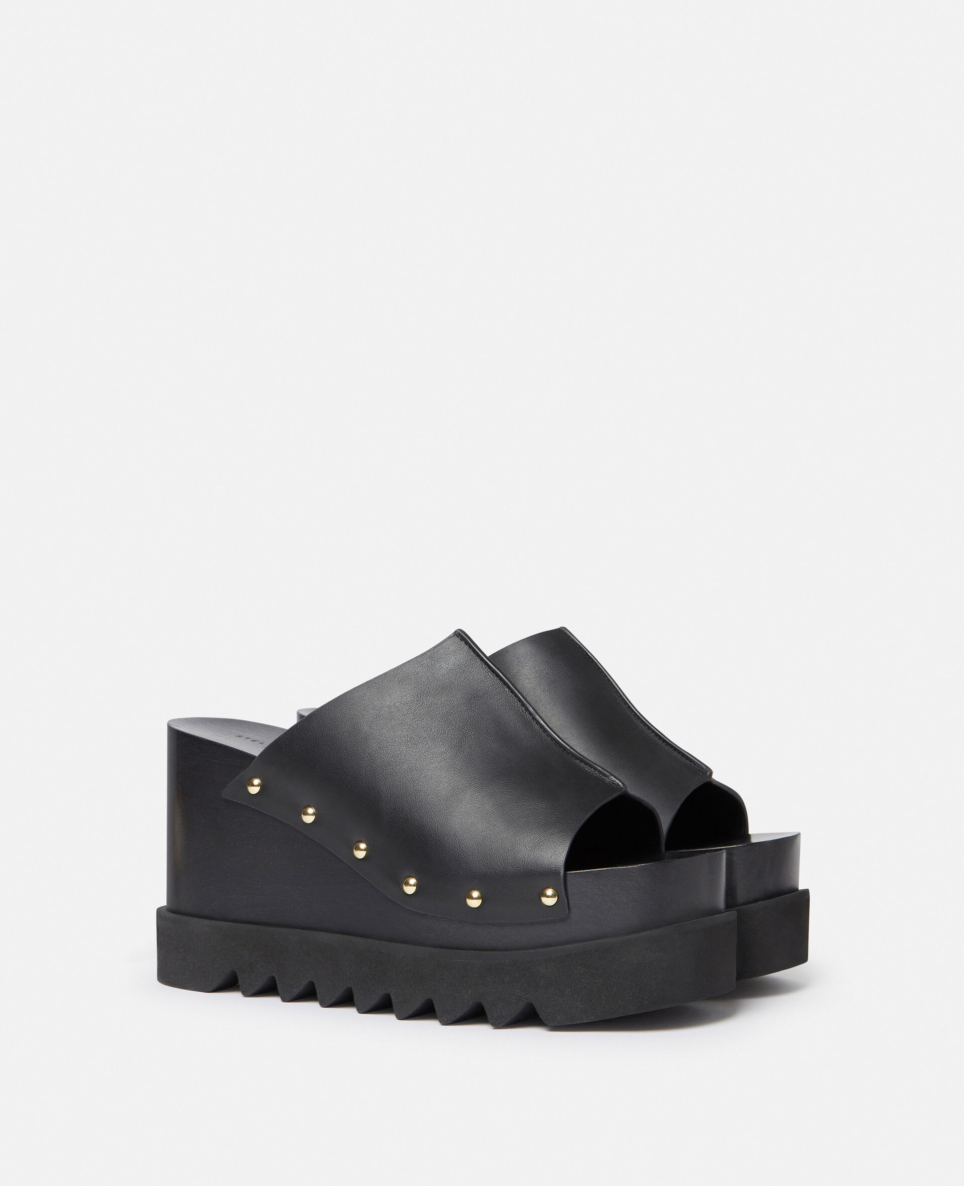 Elyse Studded Slide Wedge Sandals-Black-large image number 3