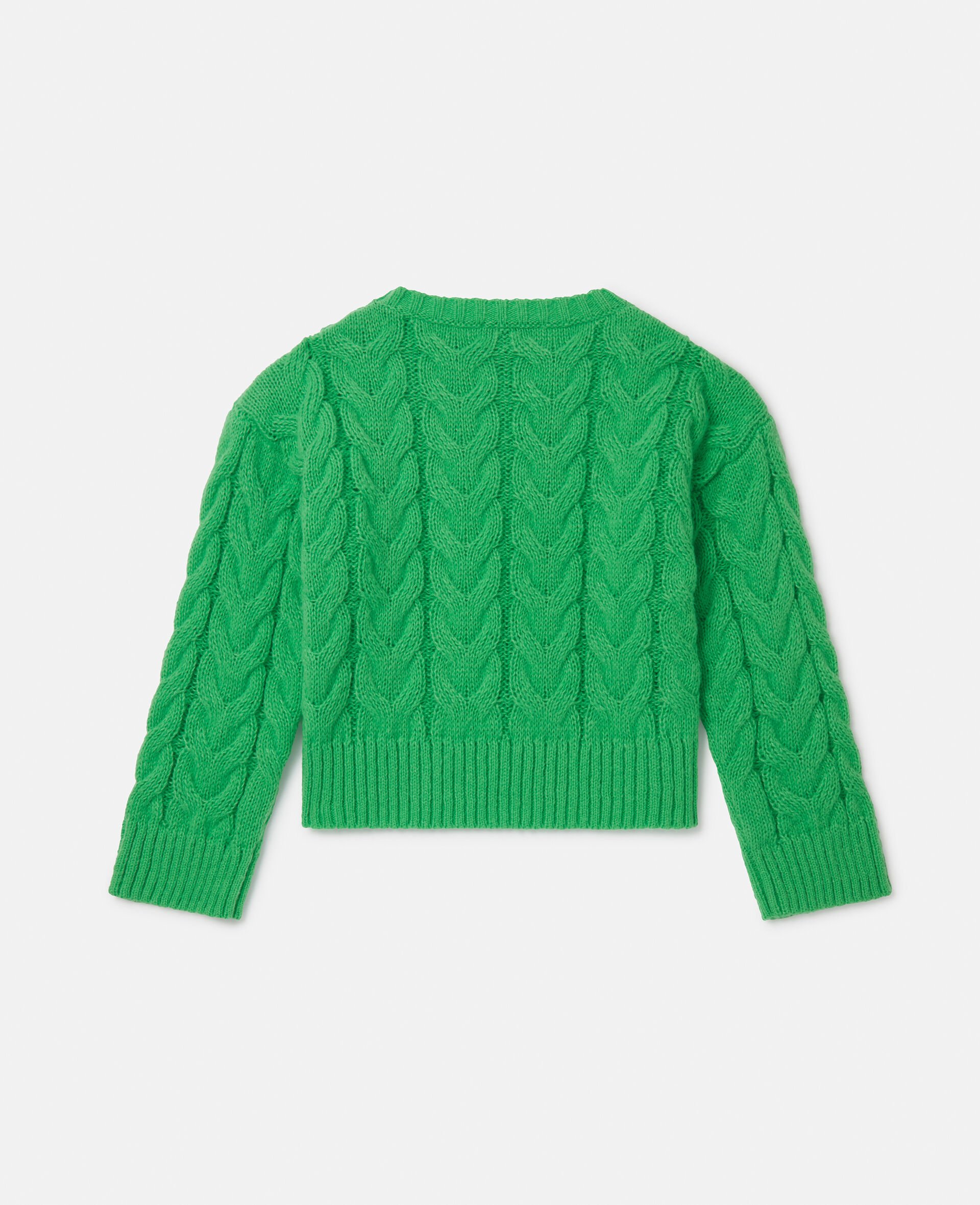 Cable Knit Jumper-Green-large Cable Knit Jumper-Green-large image number 2
