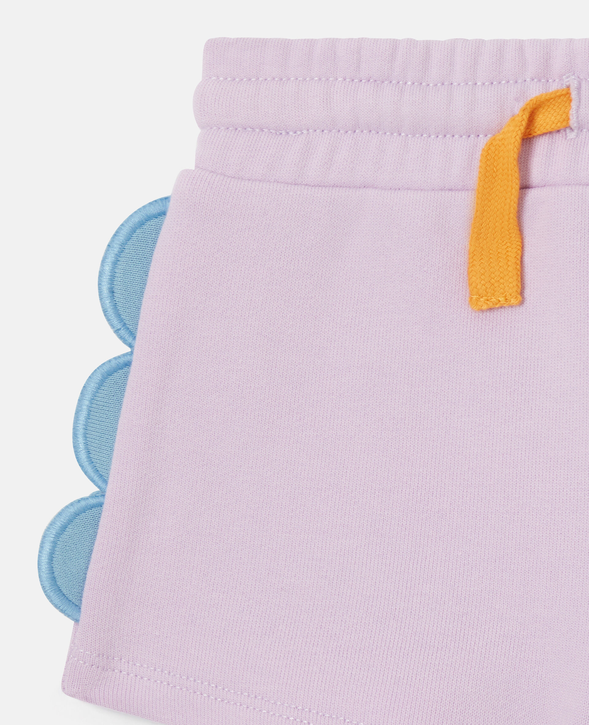 Scallop Trim Sweat Shorts-Purple-medium