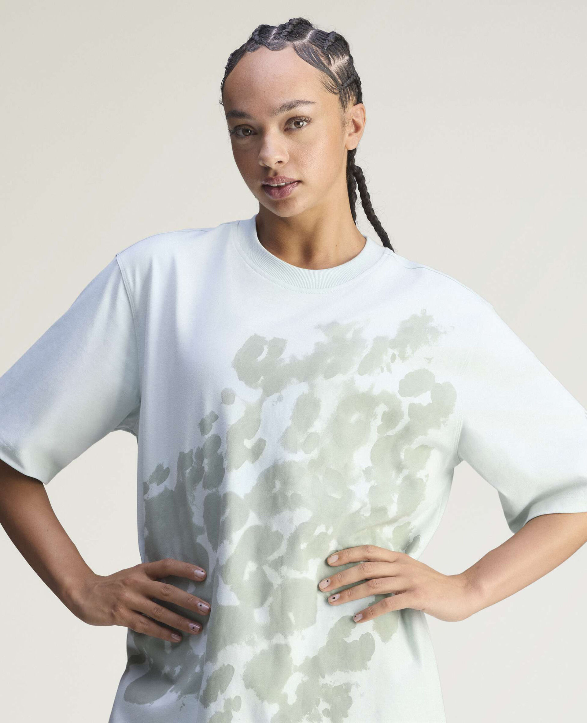 LogoOversized Leopard Print T-Shirt-Green-large image number 4