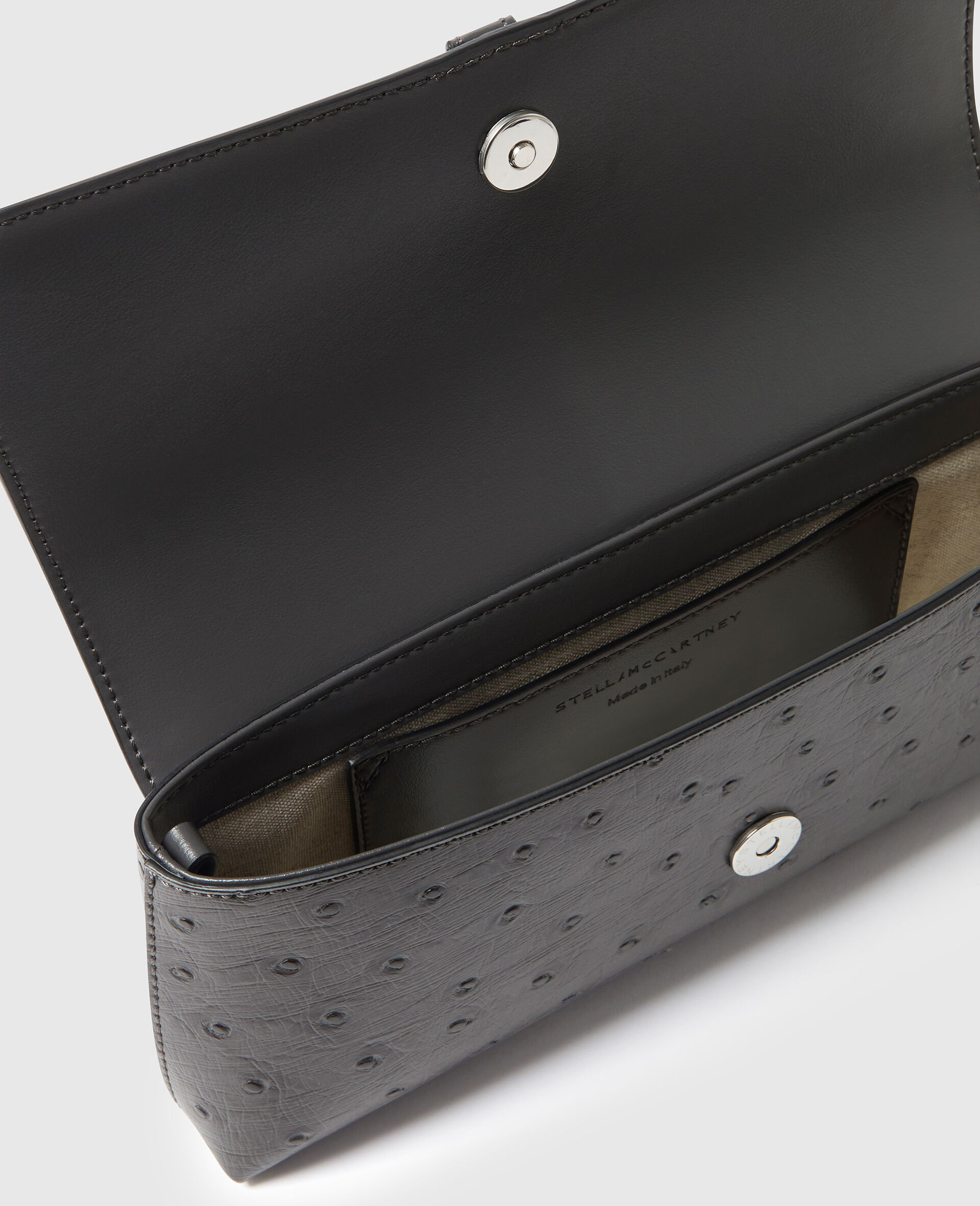 Ryder Ostrich Pochette Shoulder Bag-Grey-large image number 3