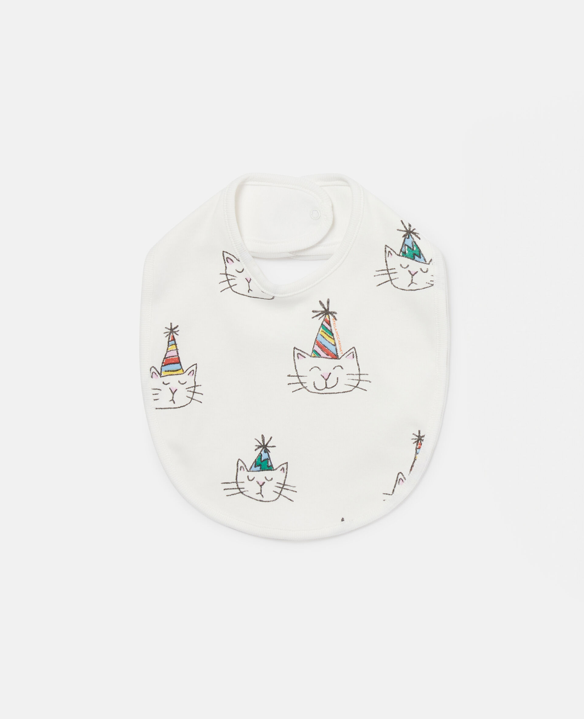 Cat Graphic Print Bib Set-Cream-large image number 1