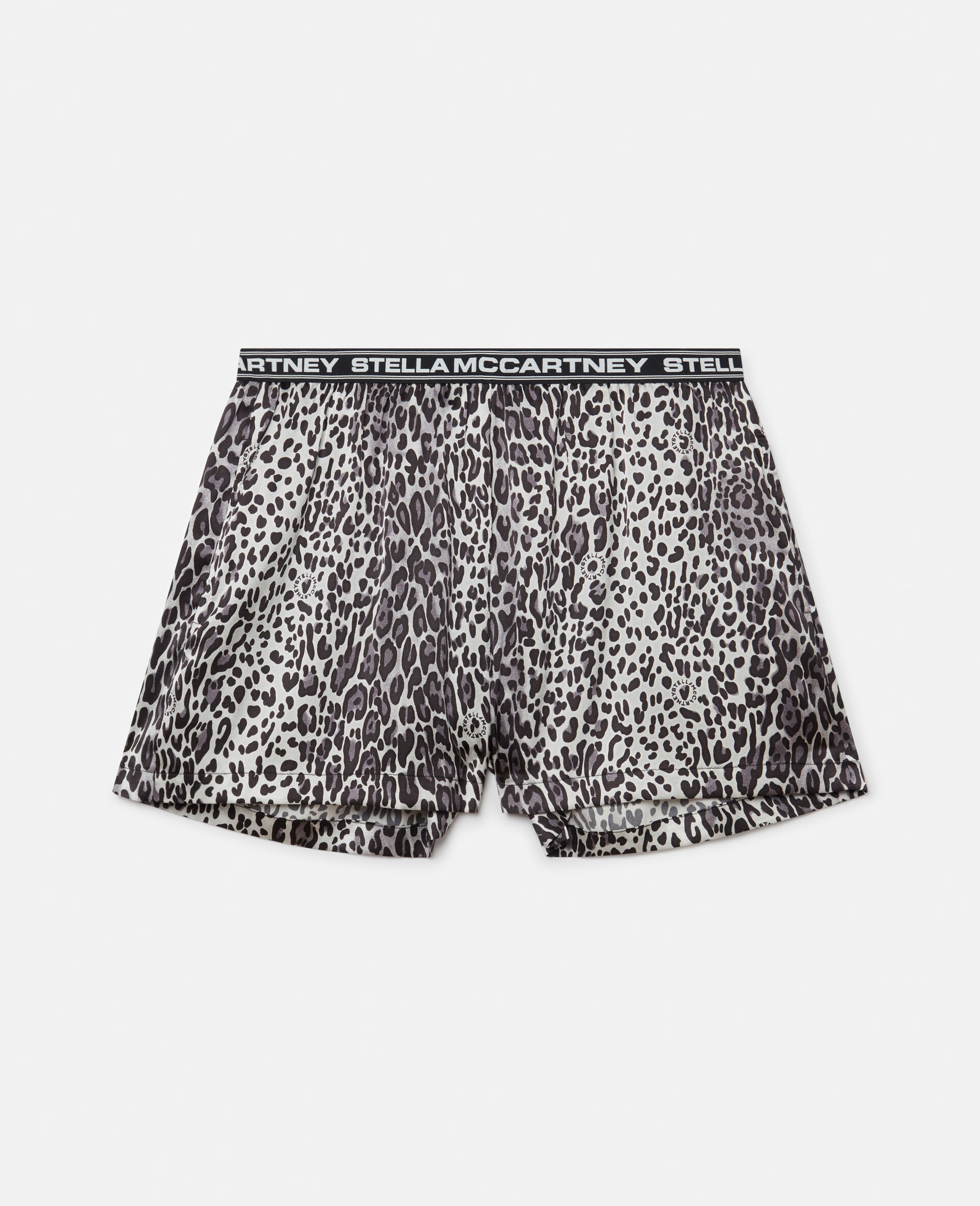 Leopard Print Shorts-Grey-large image number 0