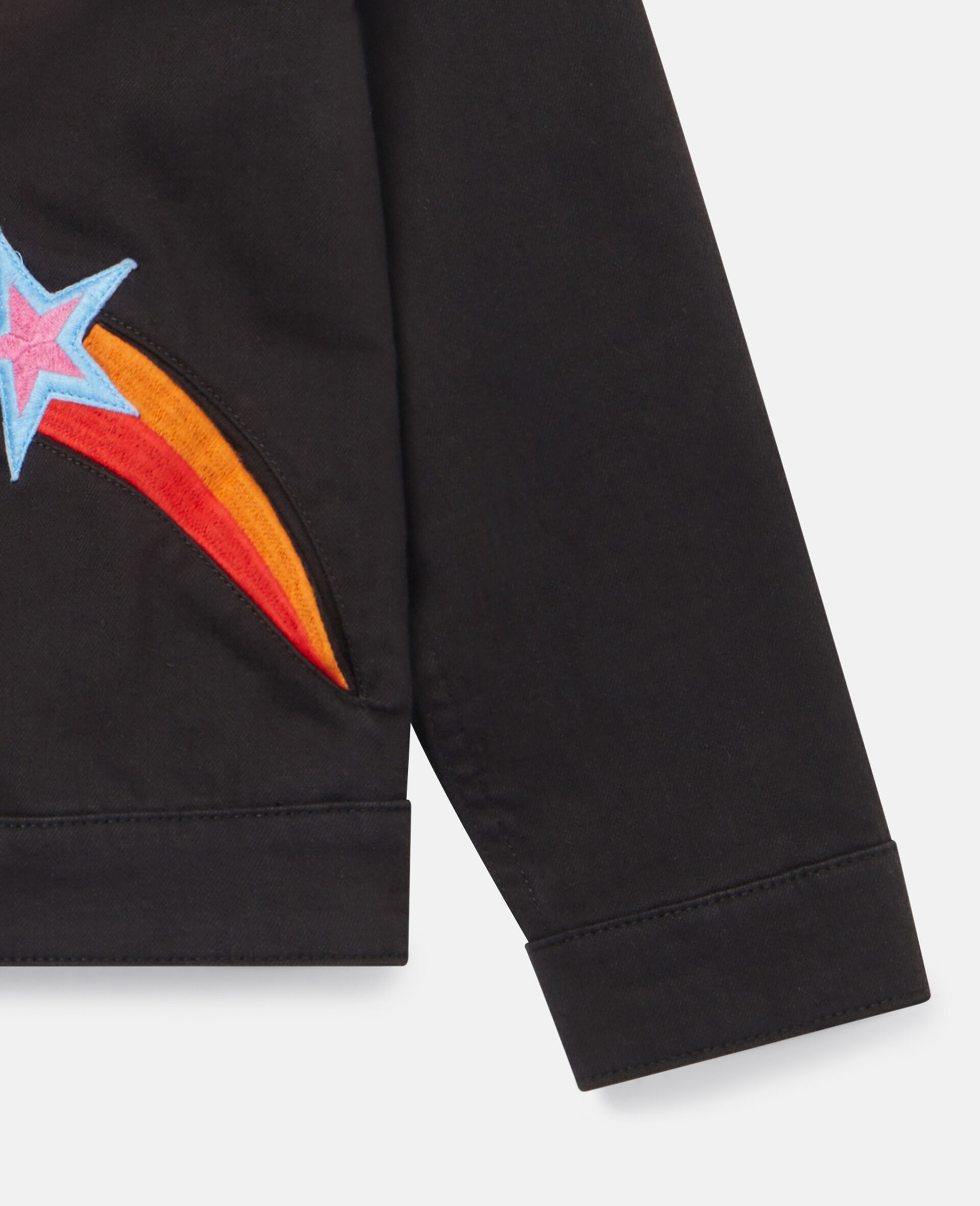 Cosmic Embroidered Gabardine Jacket-Black-large image number 3