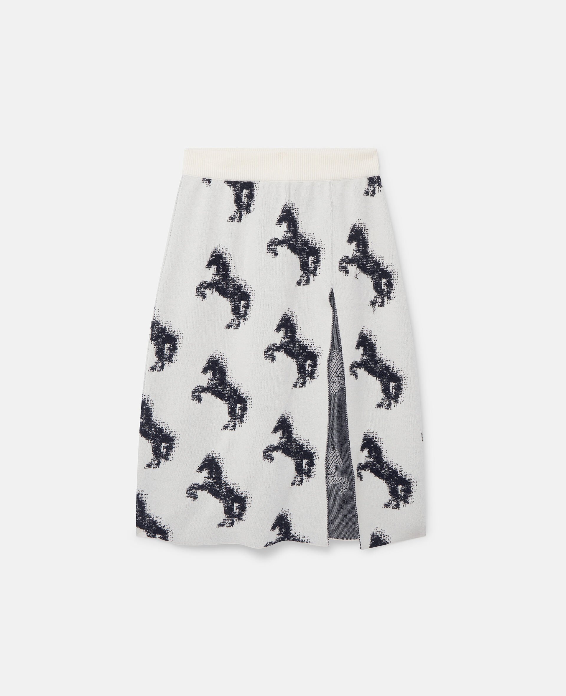 Pixel Horse Jacquard Skirt-White-large image number 0