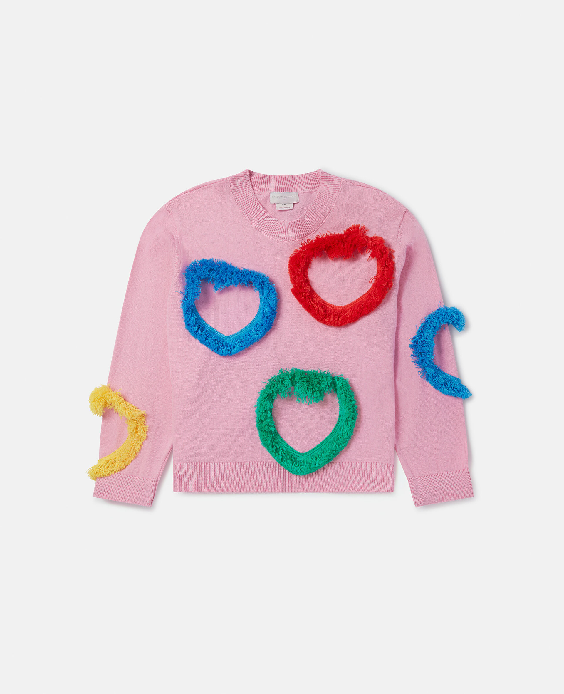 Fringed Heart Sweatshirt-Pink-model Fringed Heart Sweatshirt-Pink-model