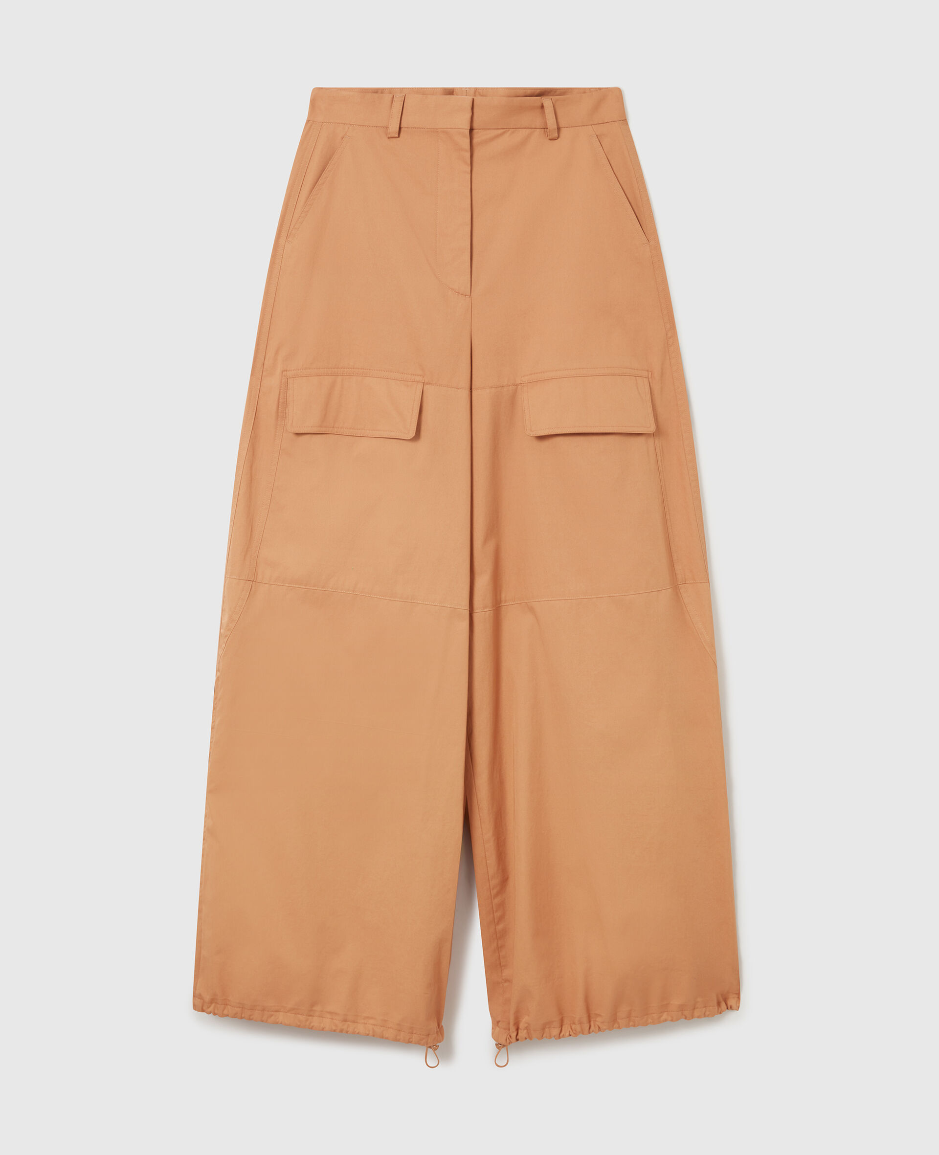 Wide-Leg Cargo Trousers-Brown-medium