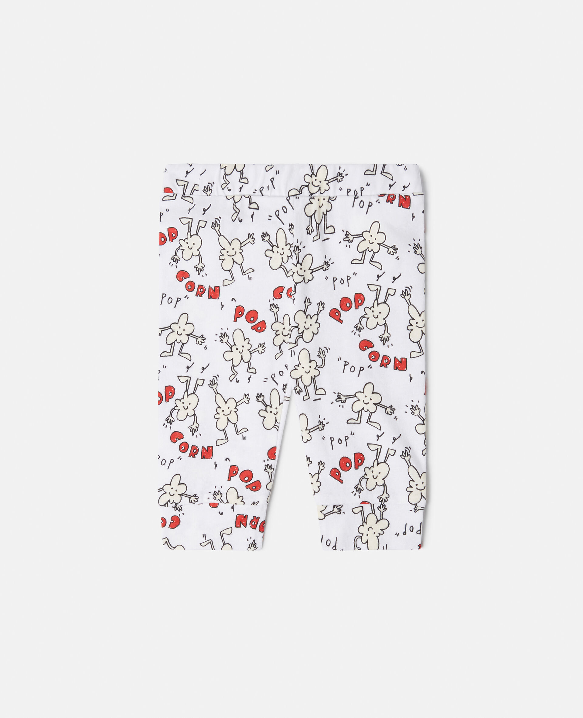 Popcorn Print Leggings-White-large image number 0