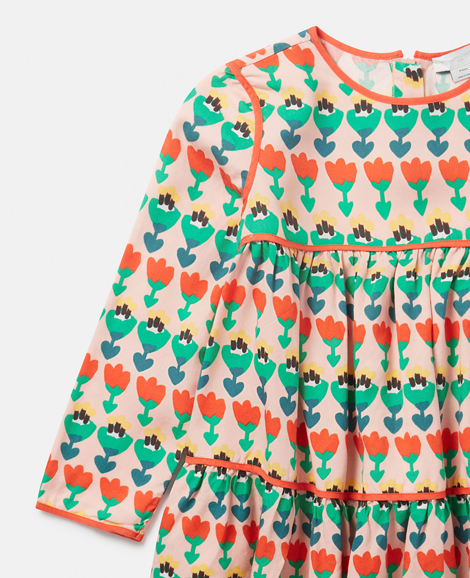 Tulip Print Layered Jersey Dress-Multicolour-large Tulip Print Layered Jersey Dress-Multicolour-large image number 1