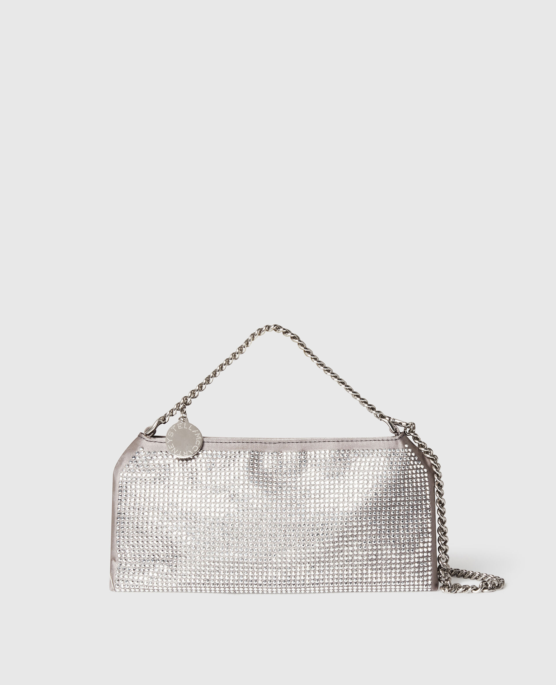 Sac a bandouliere avec cristaux Falabella-Silver-medium