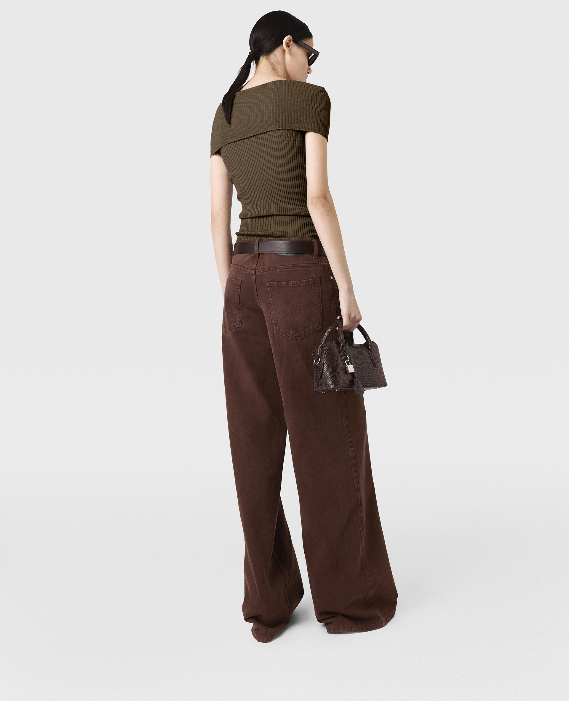 Off-Shoulder Top-Green-large image number 3