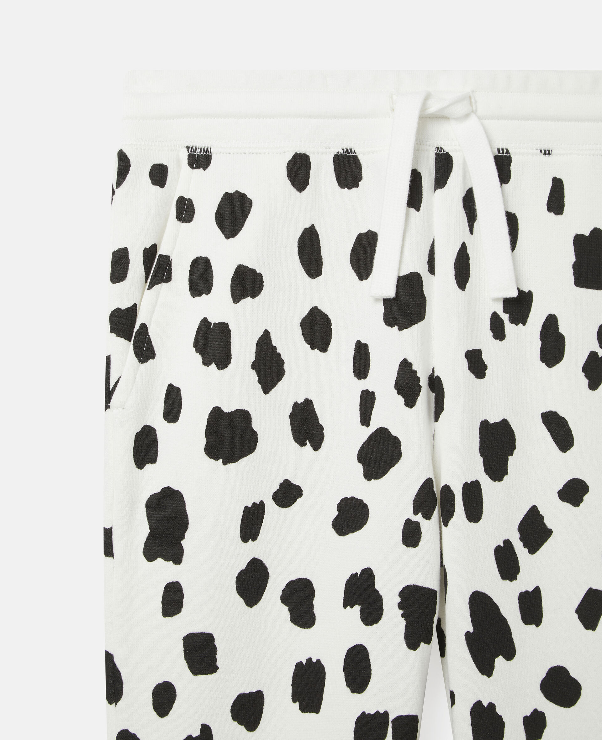 Pantalon en velours côtelé motif taches dalmatien-Blanc-large image number 1