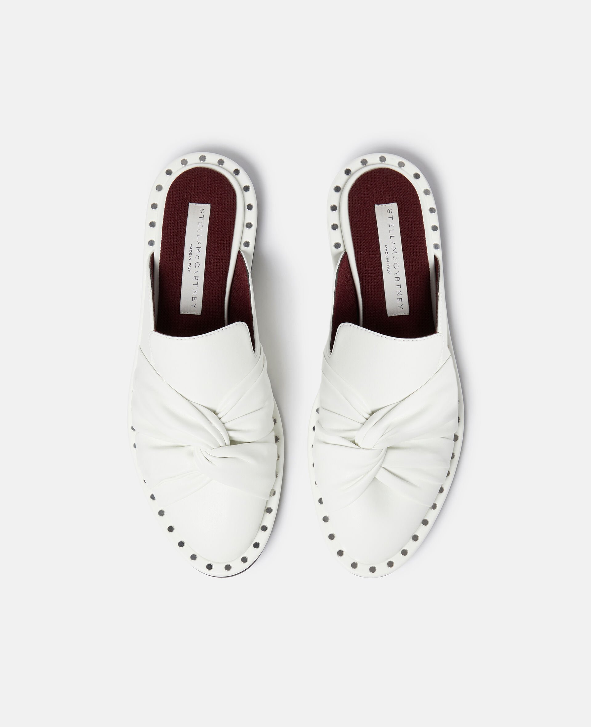 Falabella Twisted Alter-Mat Open-Back Loafers-White-large image number 3