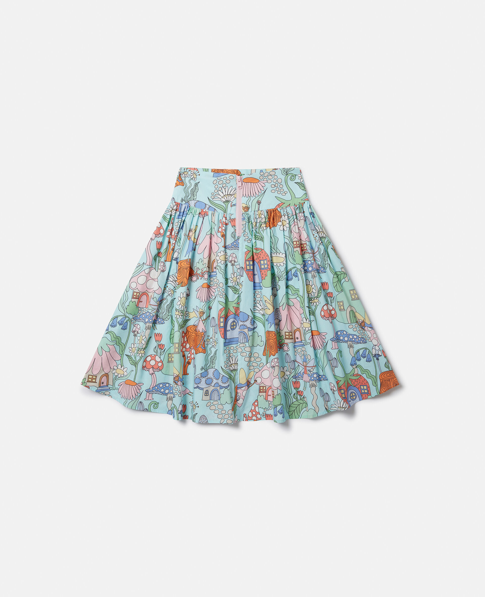 Woodland Print Pleated Skirt-Green-large image number 2