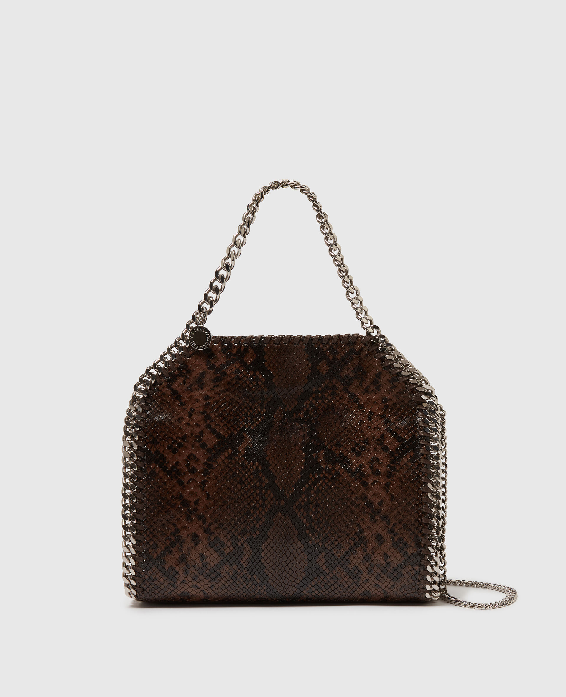 Falabella 스네이크 미니 토트 백-브라운-medium