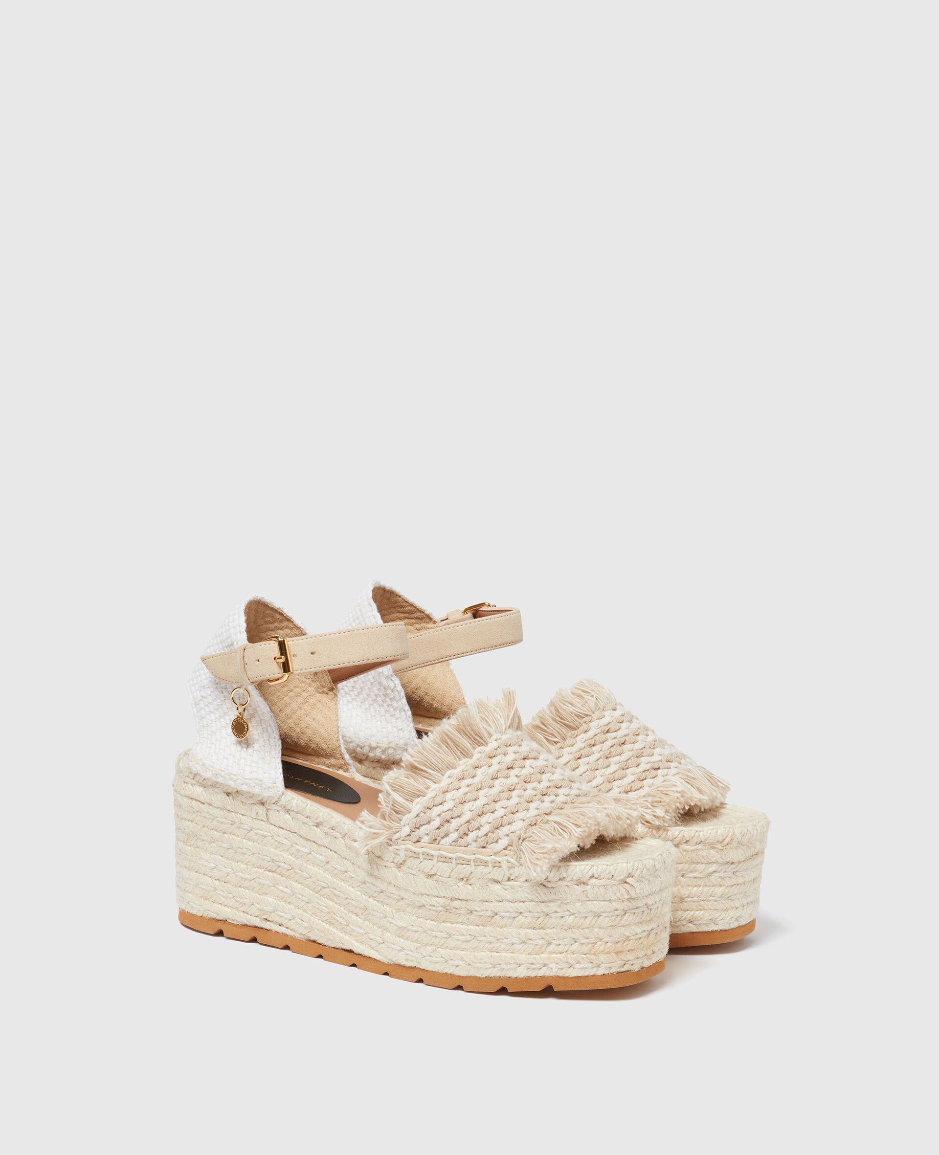Gaia Espadrilles mit Plateau und Keilabsatz-Beige-large image number 1